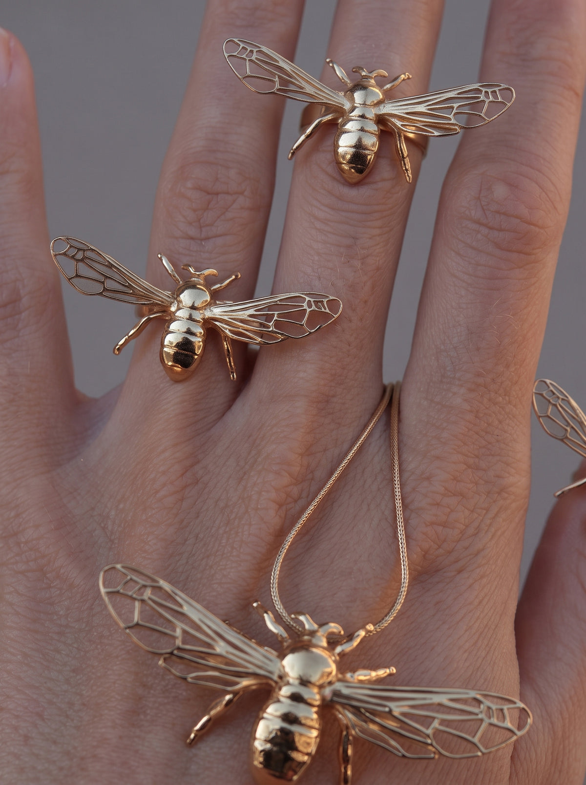 Bee Statement Ring | Sterling Silver or 14k gold plated Insect Jewelry