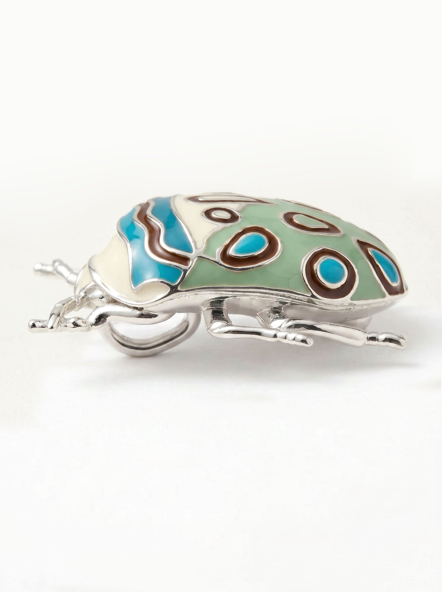 Picasso Bug Pendant — Sterling Silver + Enamel or Rhodium‑Plated + Enamel