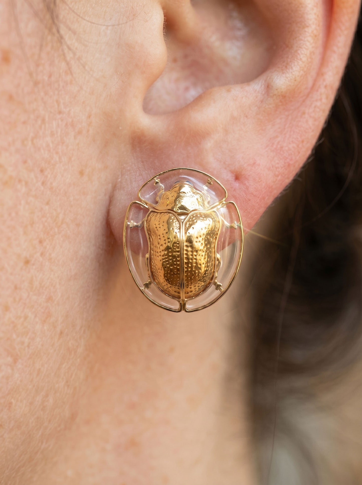 Tortoise Beetle Earrings — Plique‑à‑Jour Glow in Sterling Silver or 14k Gold‑Plated