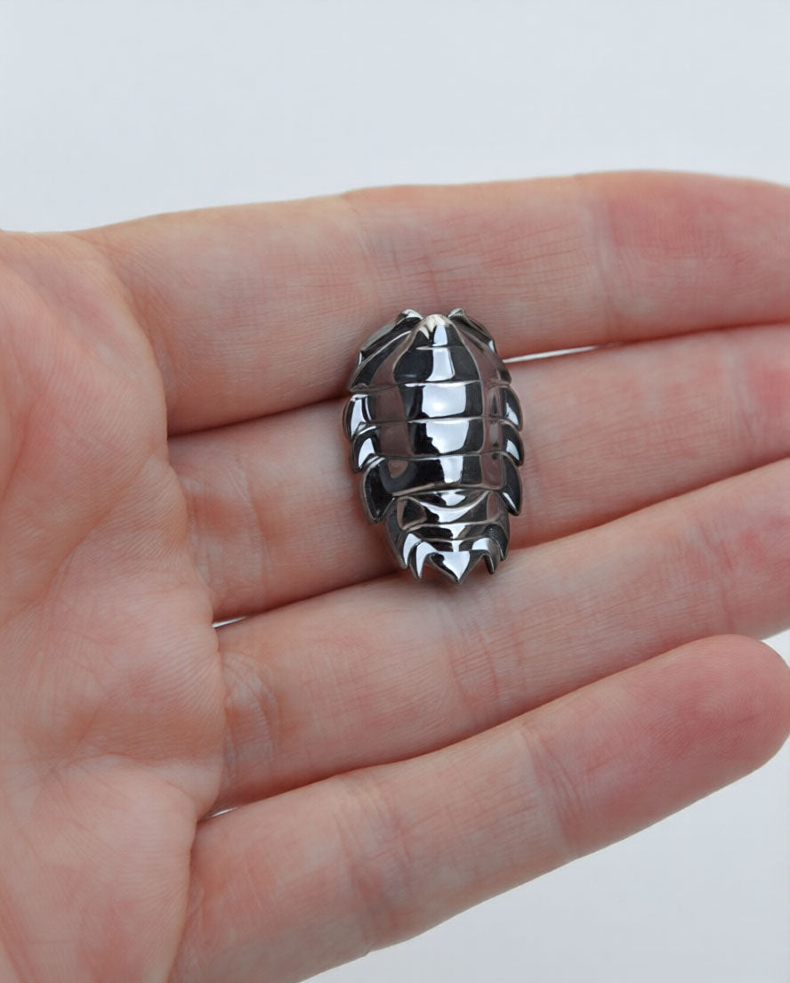 Rainbow Isopod Pendant | Sterling Silver Insect Jewelry by Anna Reikher