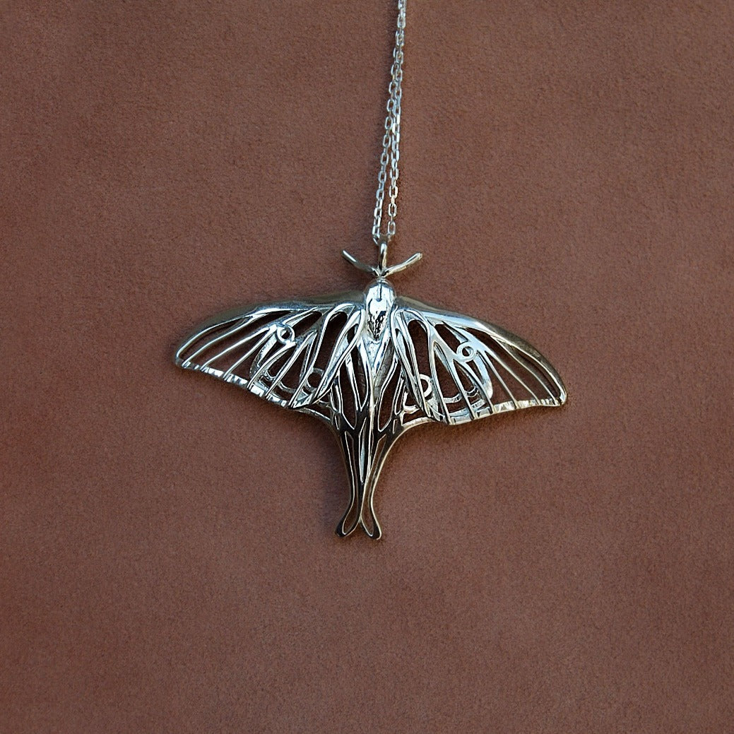 Spanish Luna Moth Pendant Necklace