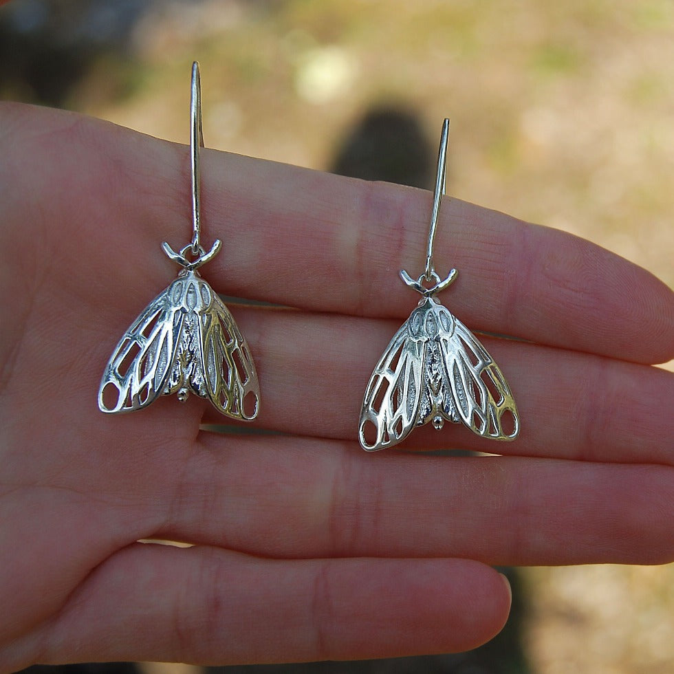 Tiger moth earrings