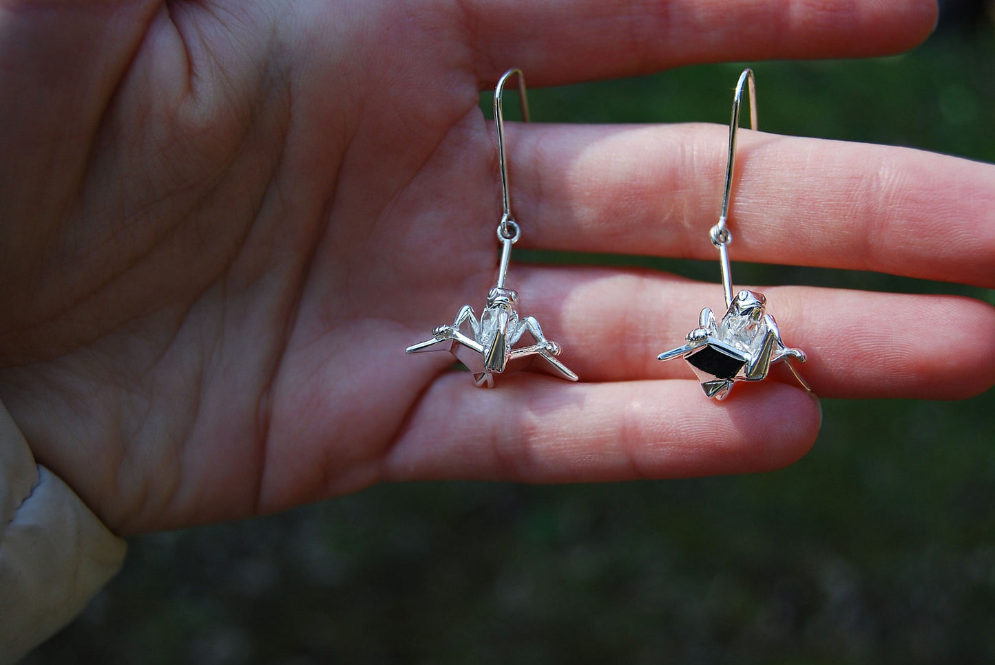 Origami Drop Crane earrings