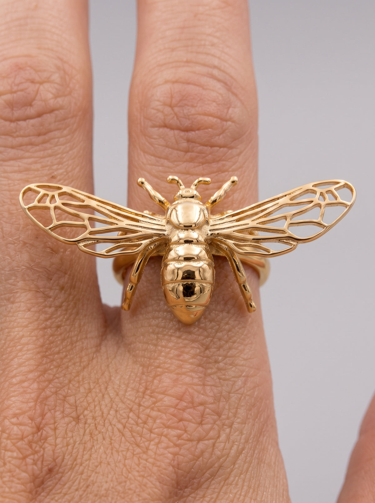 Bee Statement Ring | Sterling Silver or 14k gold plated Insect Jewelry