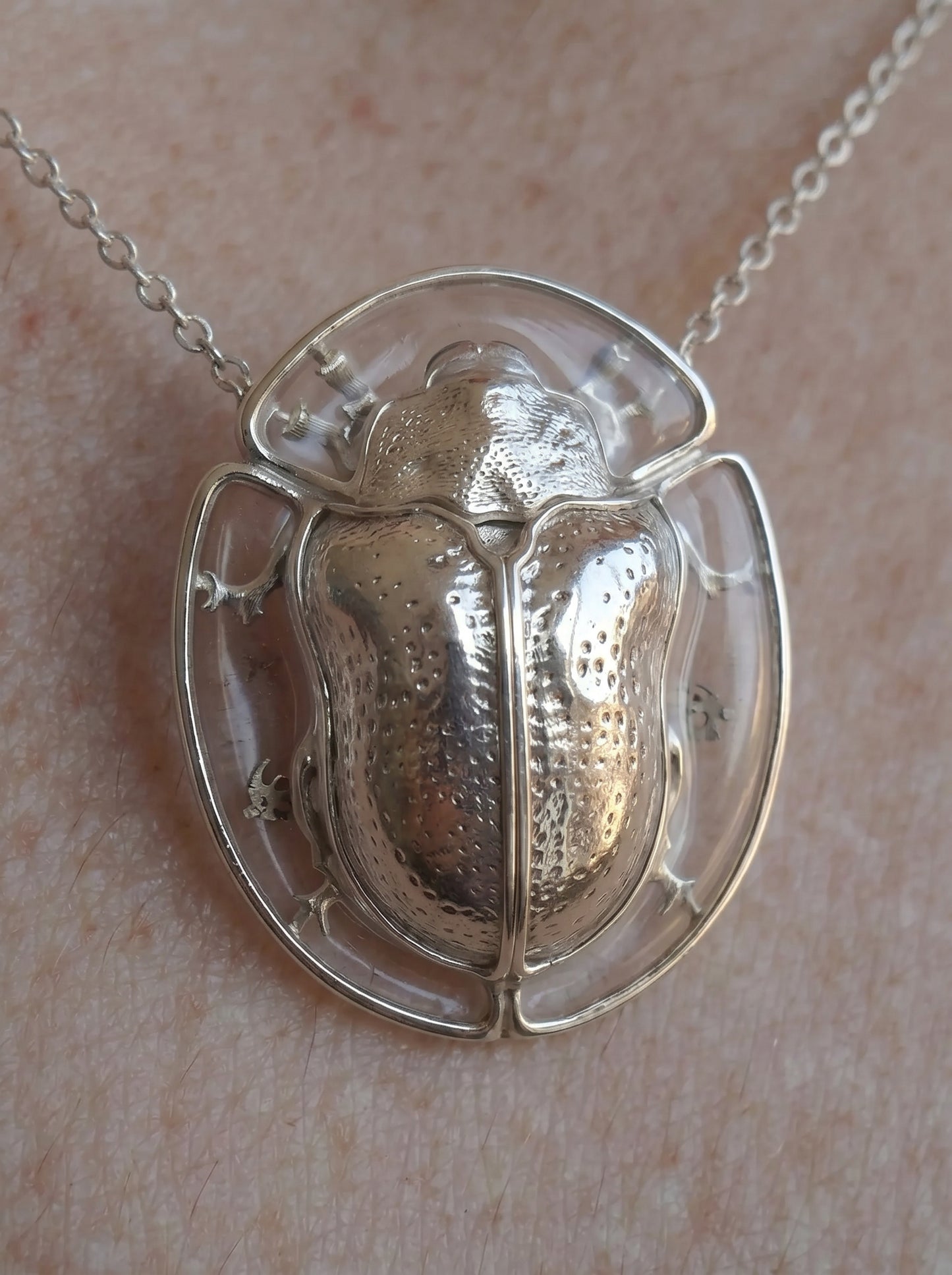 Tortoise Beetle Pendant, Plique‑à‑Jour Enamel in Sterling Silver or 14k Gold‑Plated - Earrings