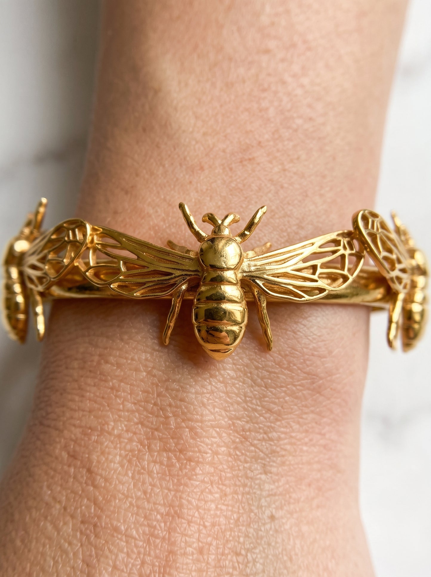 Bee Bracelet – Handcrafted Bumble Bee Jewelry in Sterling Silver or Gold - Bracelets