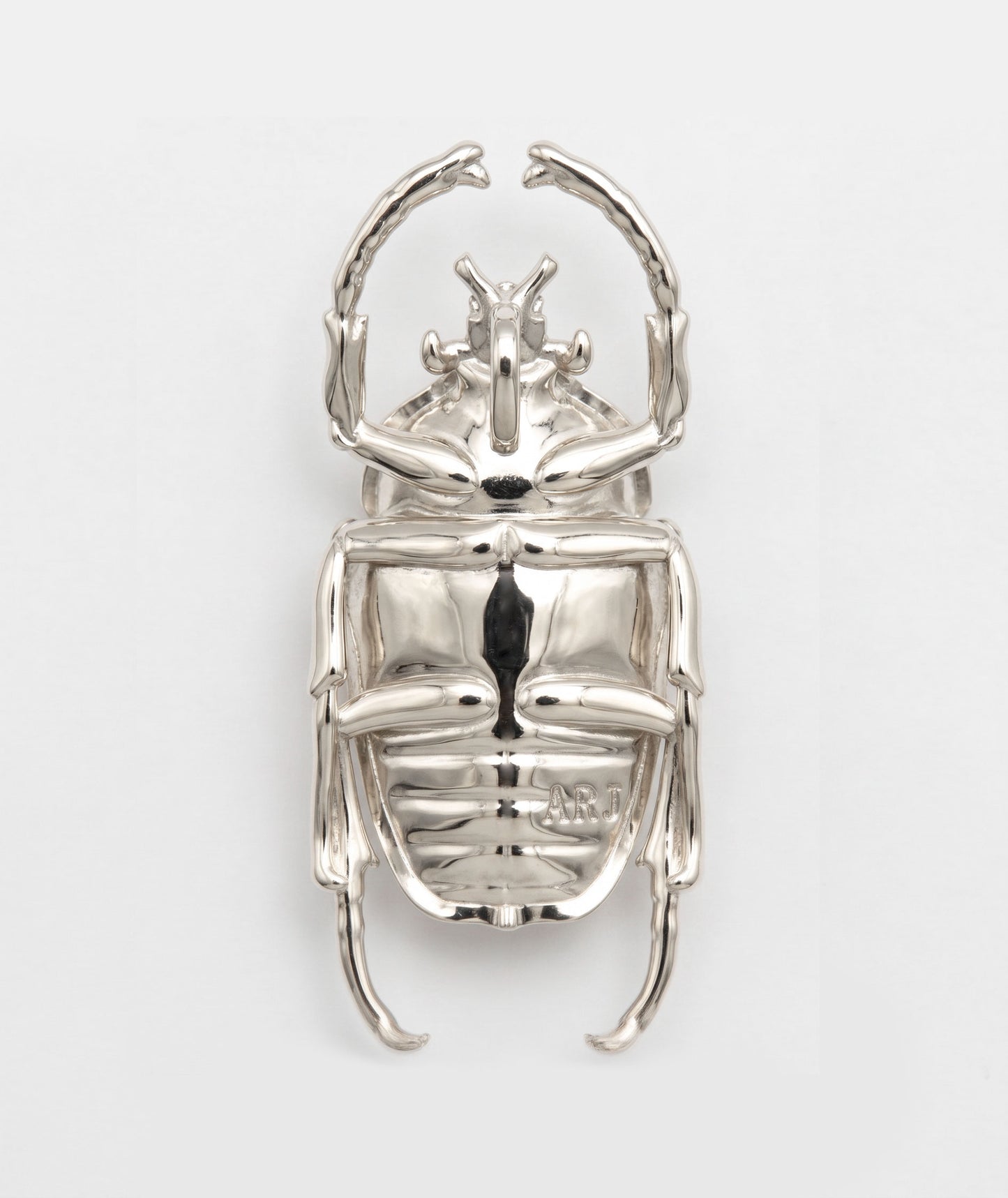 Goliath Beetle Pendant — Sterling Silver or 14k Gold‑Plated with Black & White Enamel