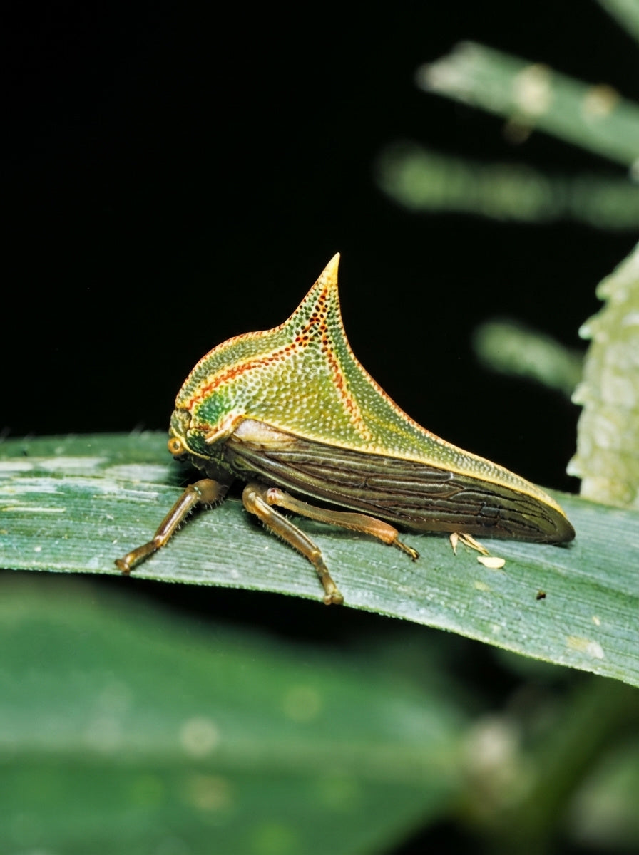 Treehopper Brooch – Deep Green Enamel & Gold‑Plated | Nature‑Inspired Insect Jewelry - brooch