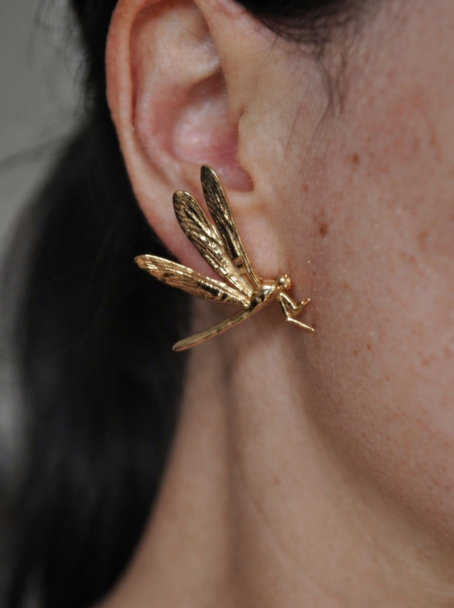 Dragonfly Duet Earrings — Silver, Gold, Rose Gold & Rhodium Finishes
