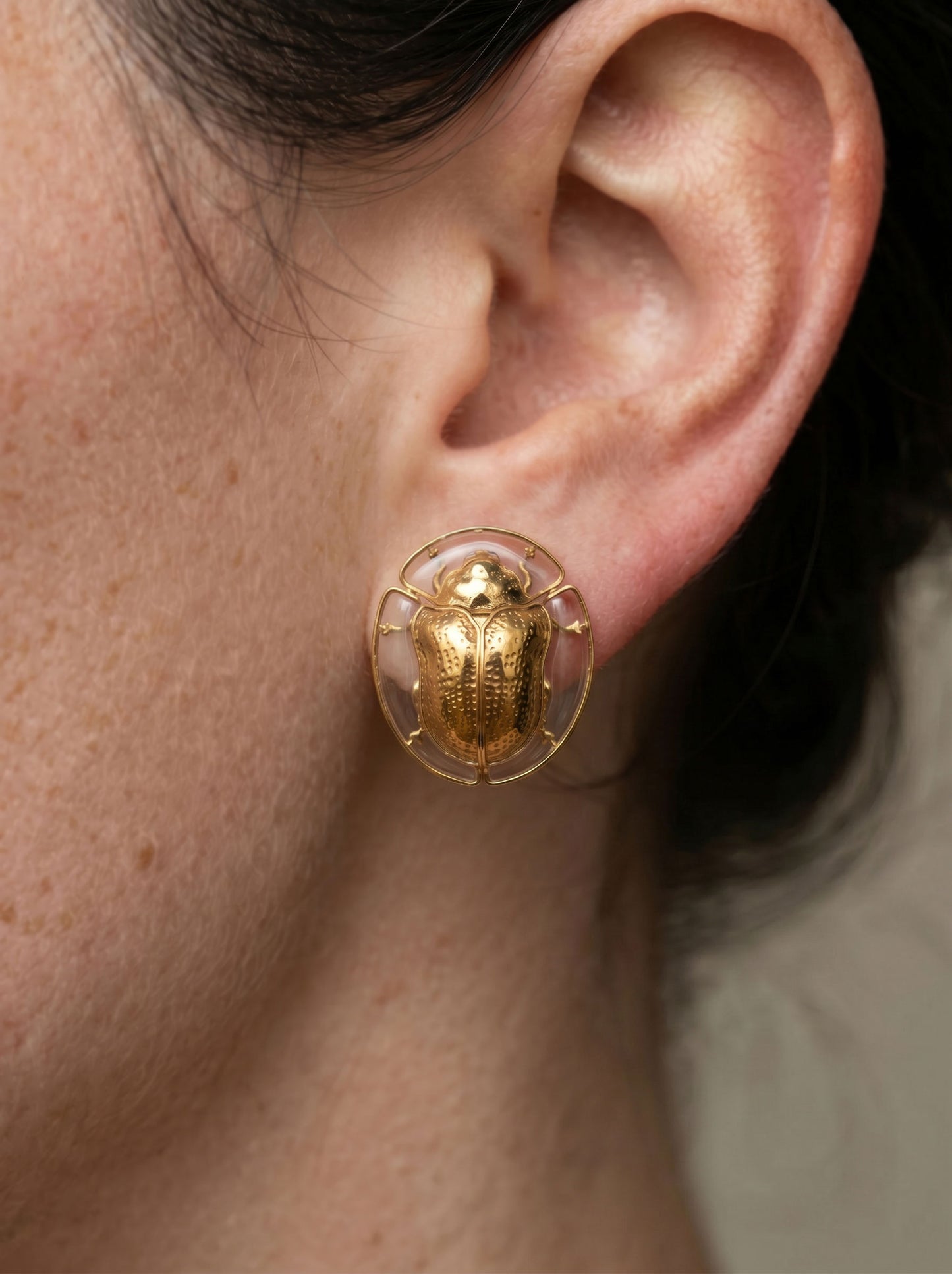 Tortoise Beetle Earrings — Plique‑à‑Jour Glow in Sterling Silver or 14k Gold‑Plated