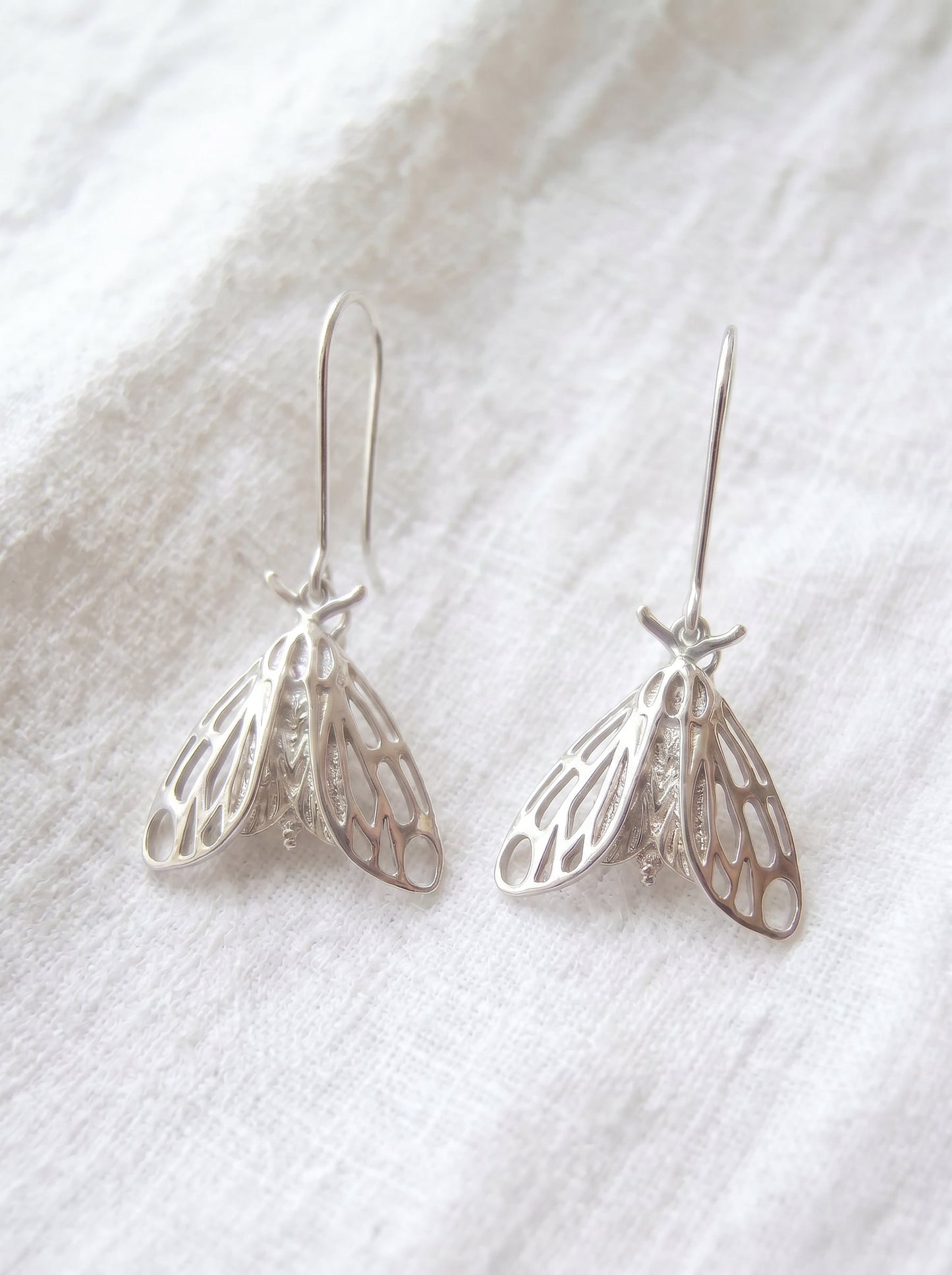 Tiger Moth Earrings – Hand‑Finished Nature Jewelry