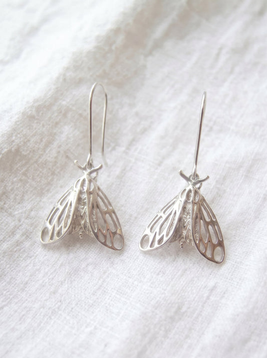 Tiger Moth Earrings – Hand‑Finished Nature Jewelry