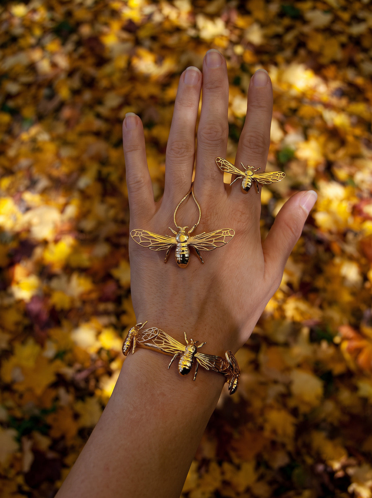 Bee Statement Ring | Sterling Silver or 14k gold plated Insect Jewelry