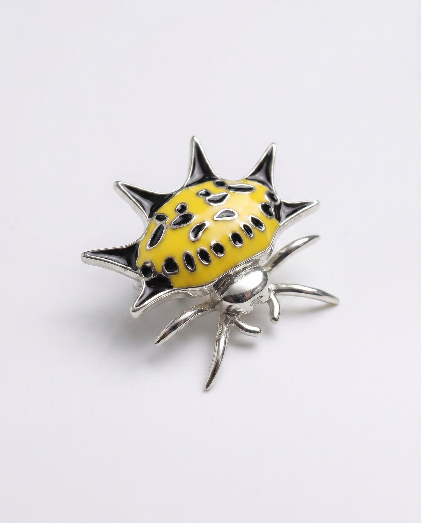 Spiny Orb‑Weaver Pendant — Yellow & Black Edition