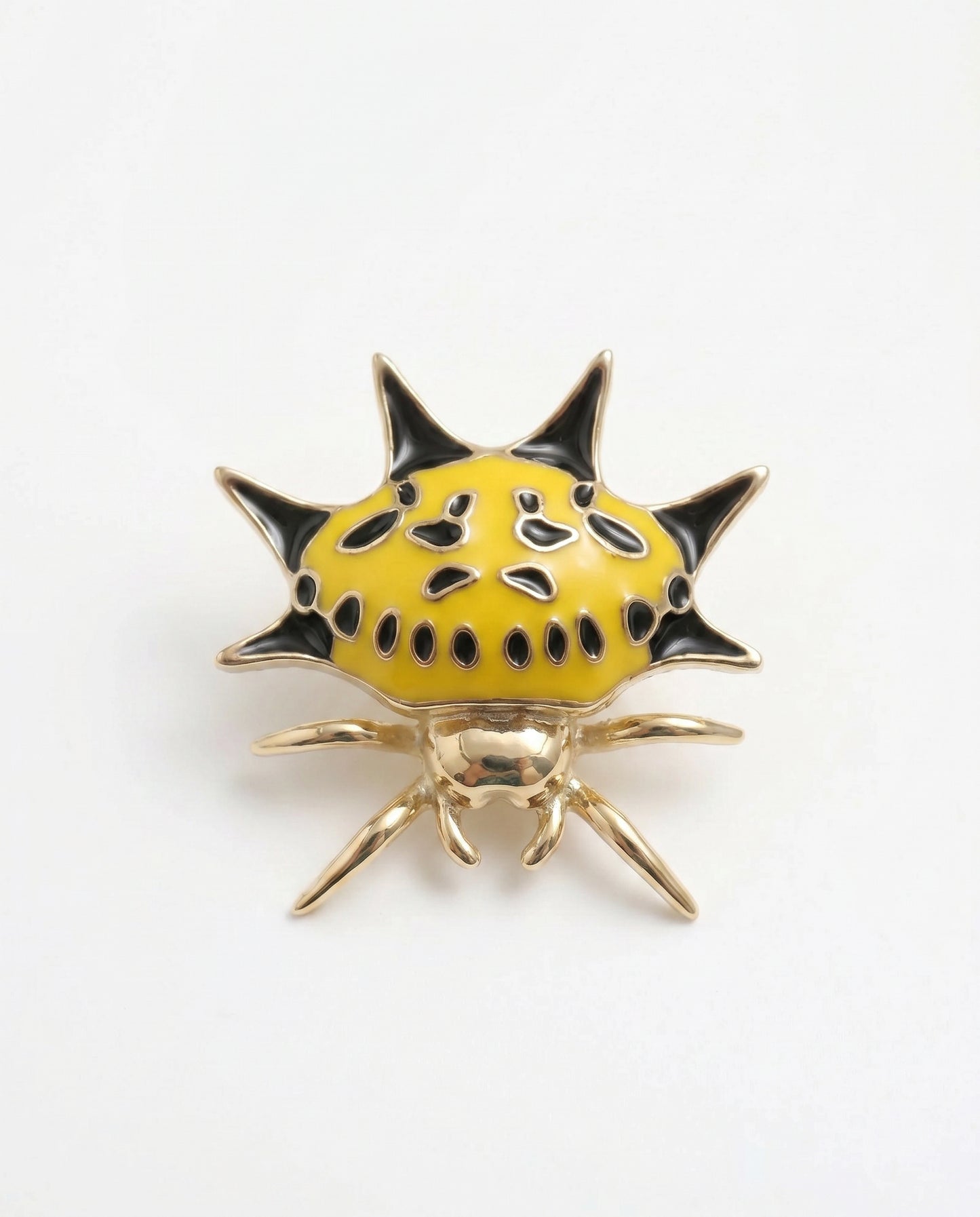 Spiny Orb‑Weaver Pendant — Yellow & Black Edition