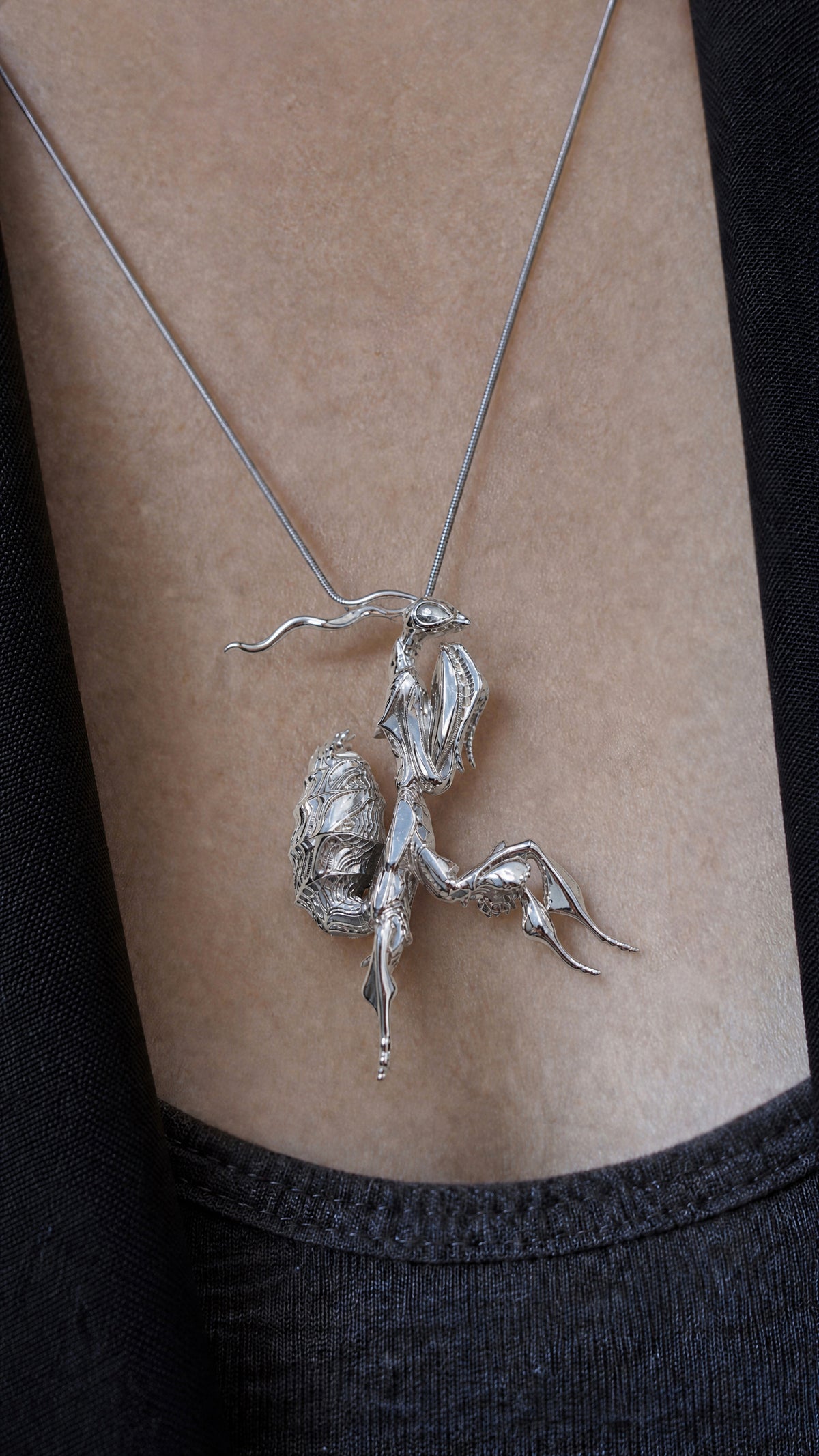 Ghost Mantis Pendant – Nature Inspired Insect Jewelry