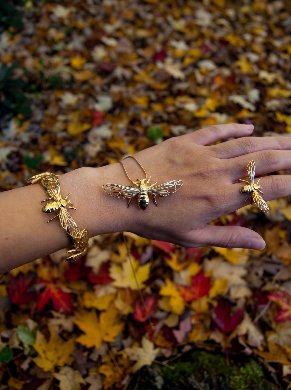 Bee Statement Ring | Sterling Silver or 14k gold plated Insect Jewelry