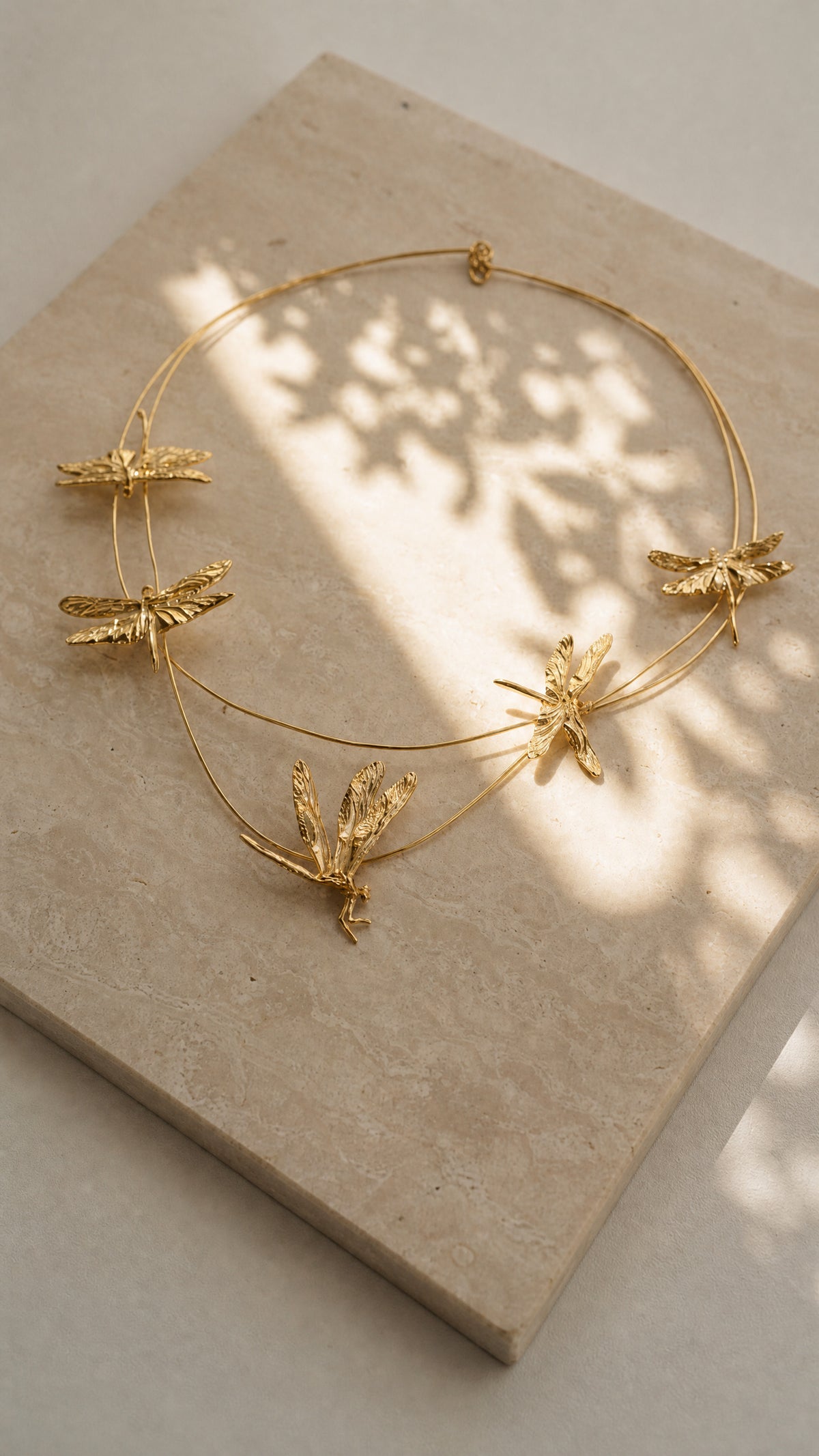 Dragonfly Flight Necklace — Sculptural Multi‑Wire Nature Jewelry in Sterling Silver or Gold
