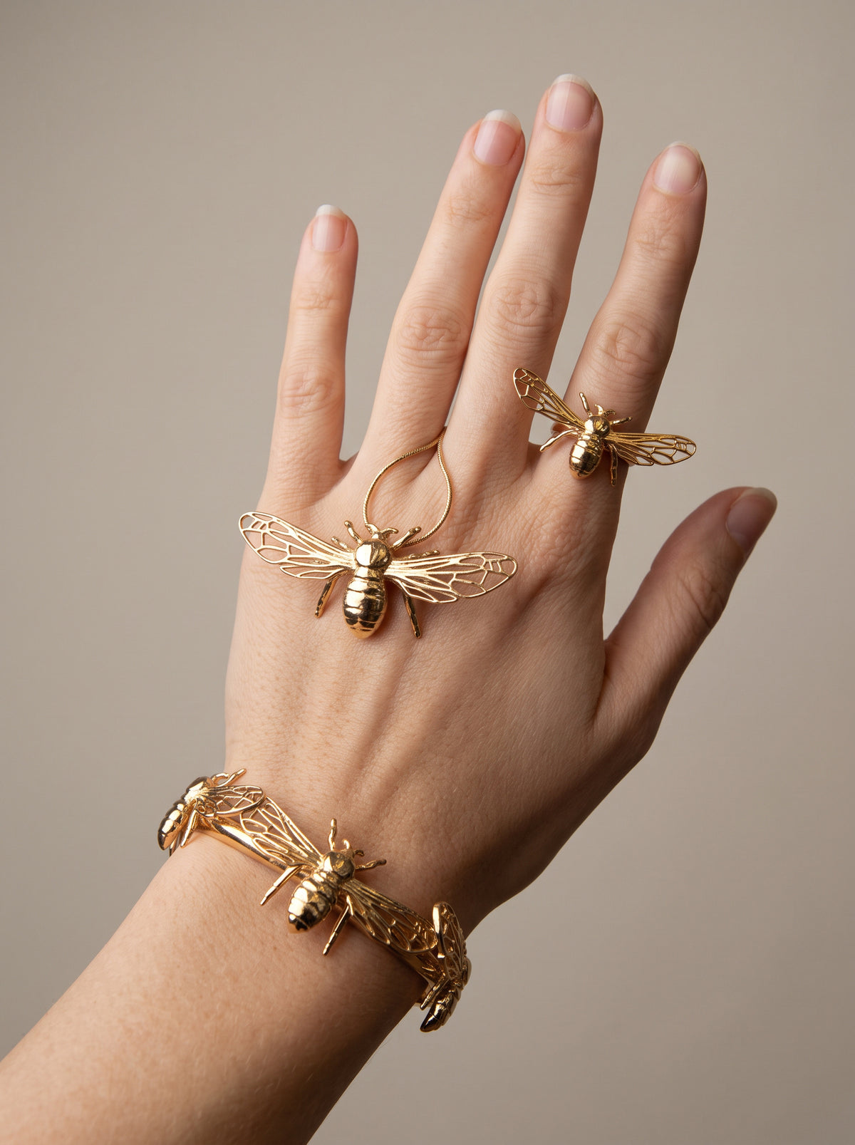 Bee Statement Ring | Sterling Silver or 14k gold plated Insect Jewelry