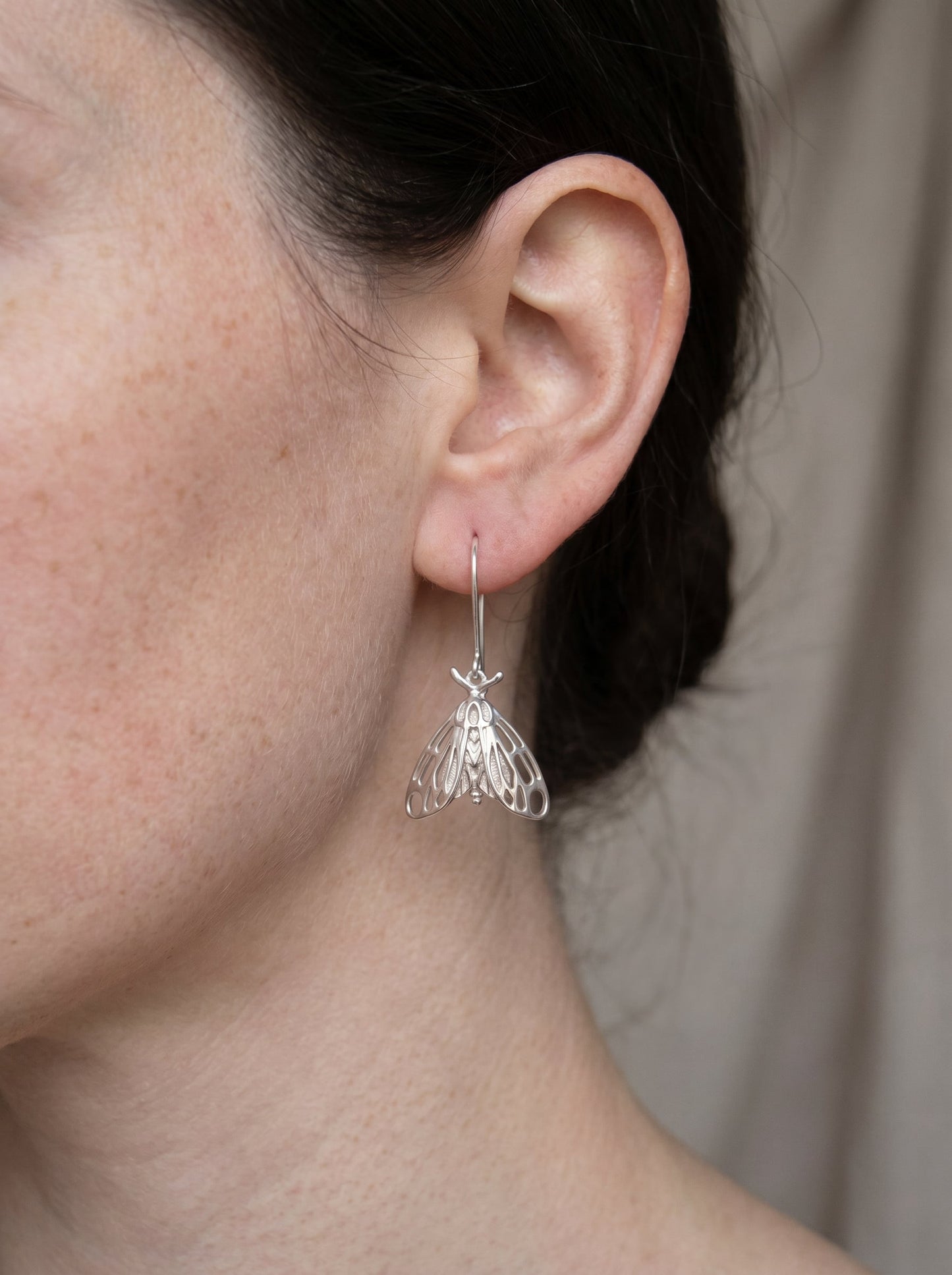 Tiger Moth Earrings – Hand‑Finished Nature Jewelry