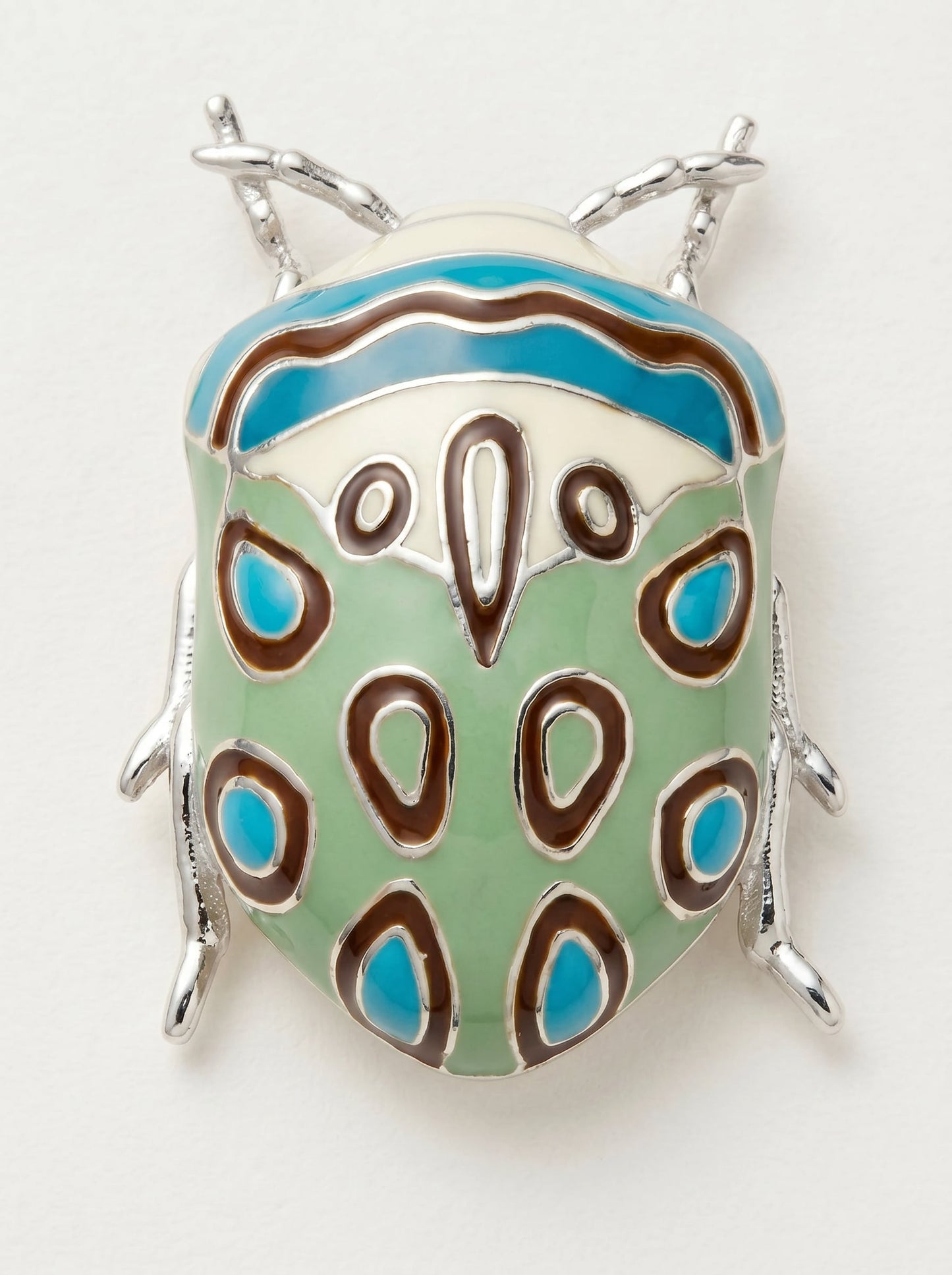 Picasso Bug Pendant — Sterling Silver + Enamel or Rhodium‑Plated + Enamel