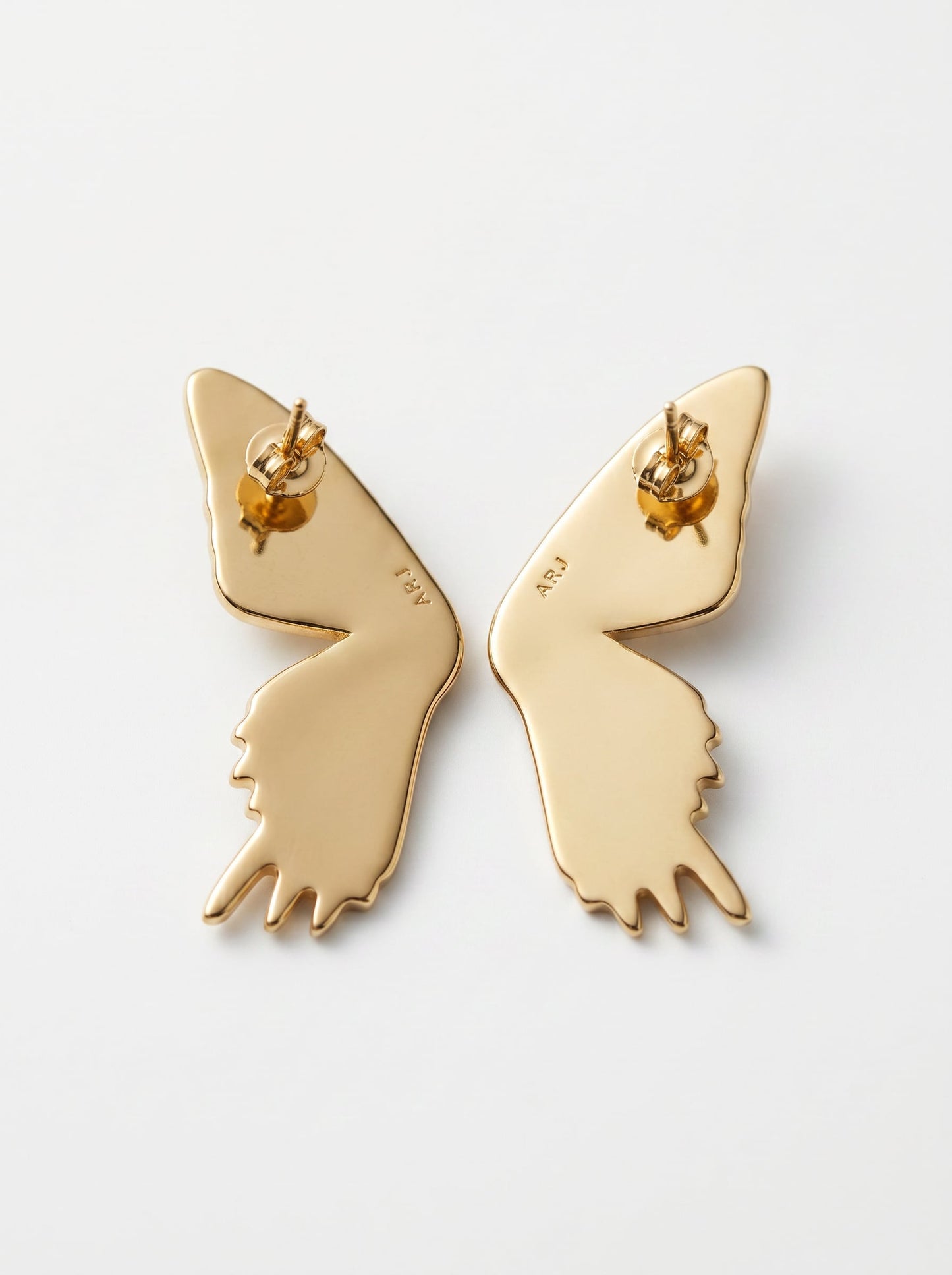 Madagascar Sunset Moth Stud Earrings — Hand‑Enameled in Sterling Silver or 14k Gold Plating