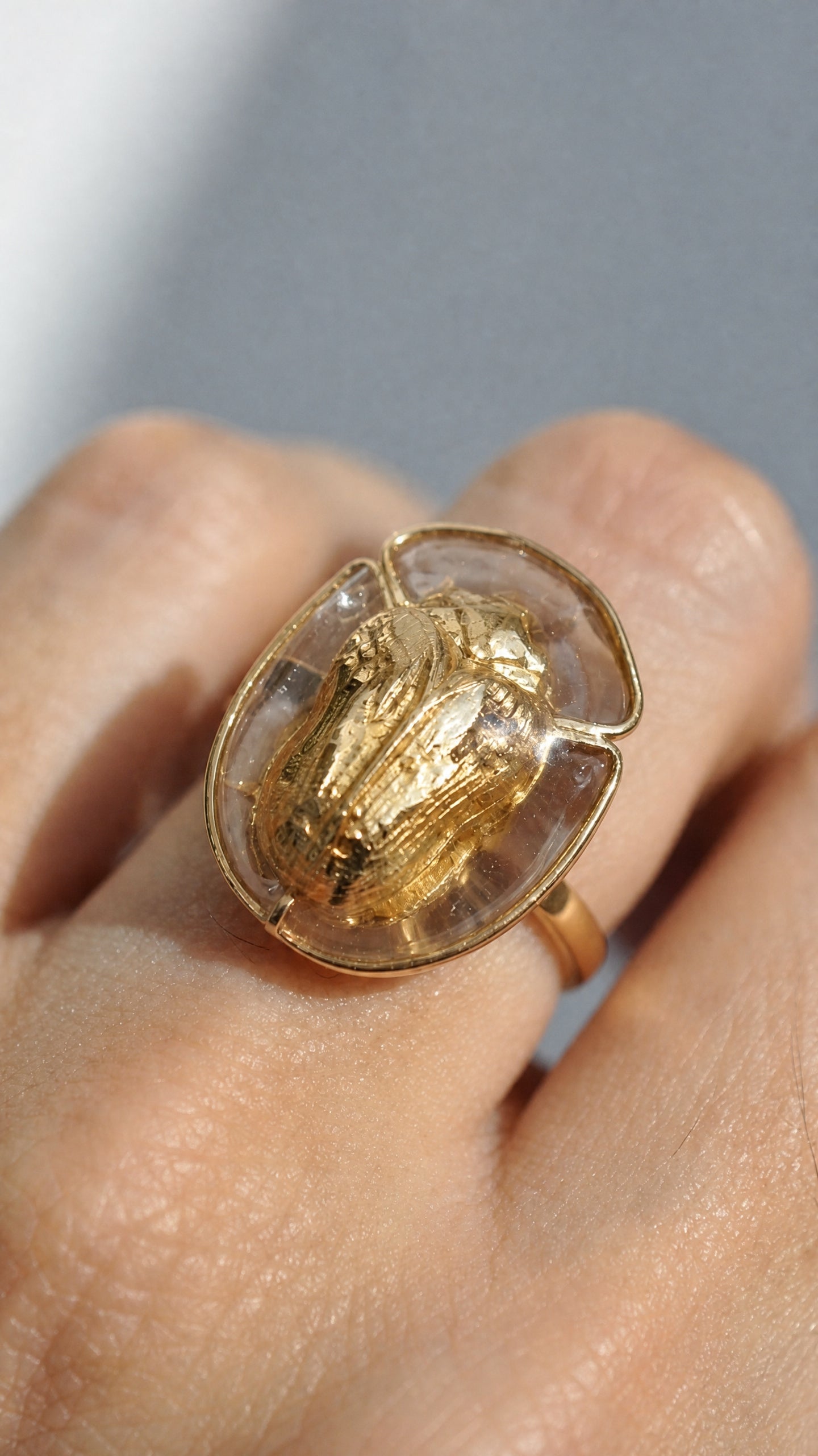 Tortoise Beetle Ring — Plique‑à‑Jour Enamel in Sterling Silver or 14k Gold‑Plated