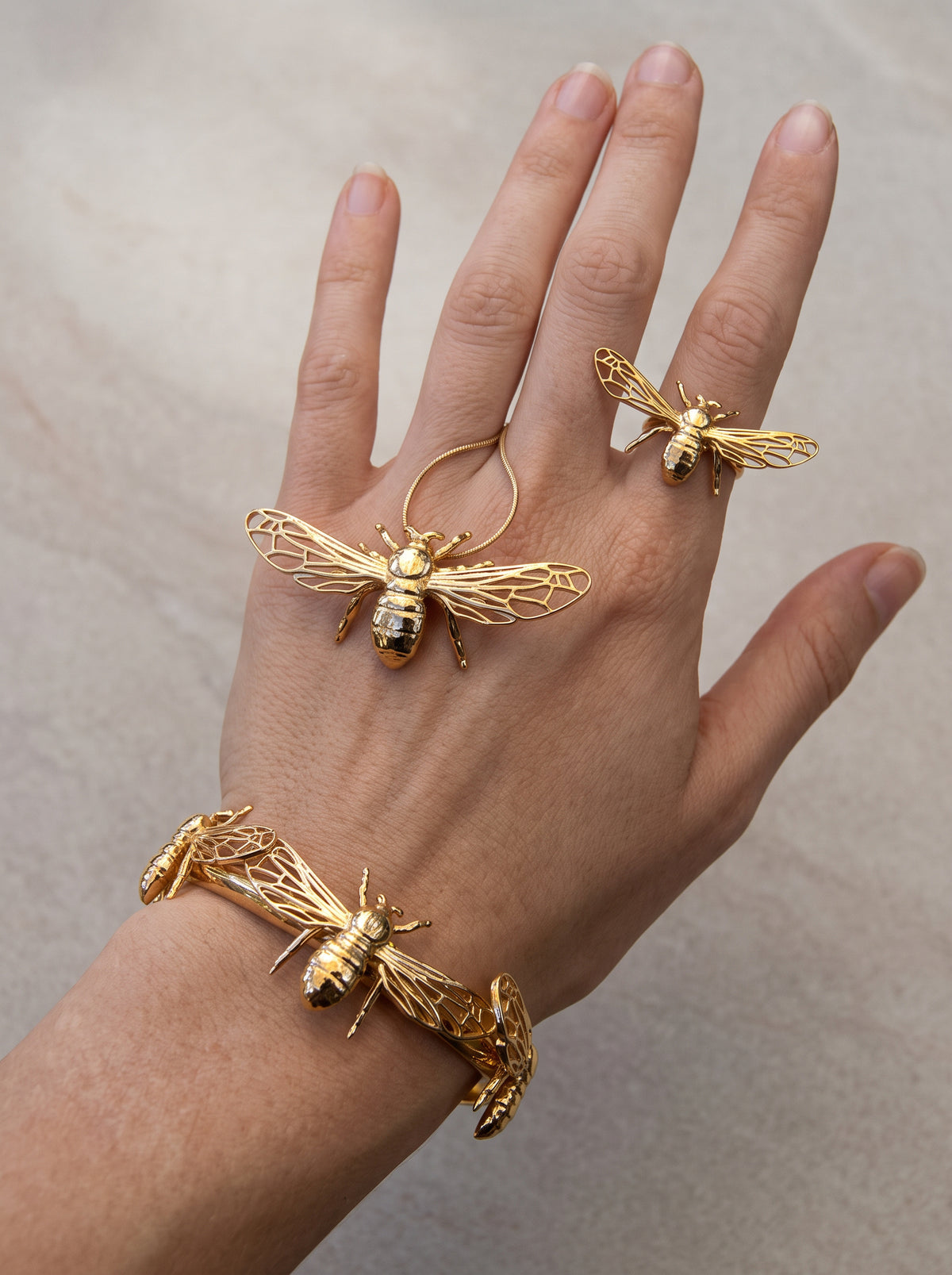 Bee Statement Ring | Sterling Silver or 14k gold plated Insect Jewelry