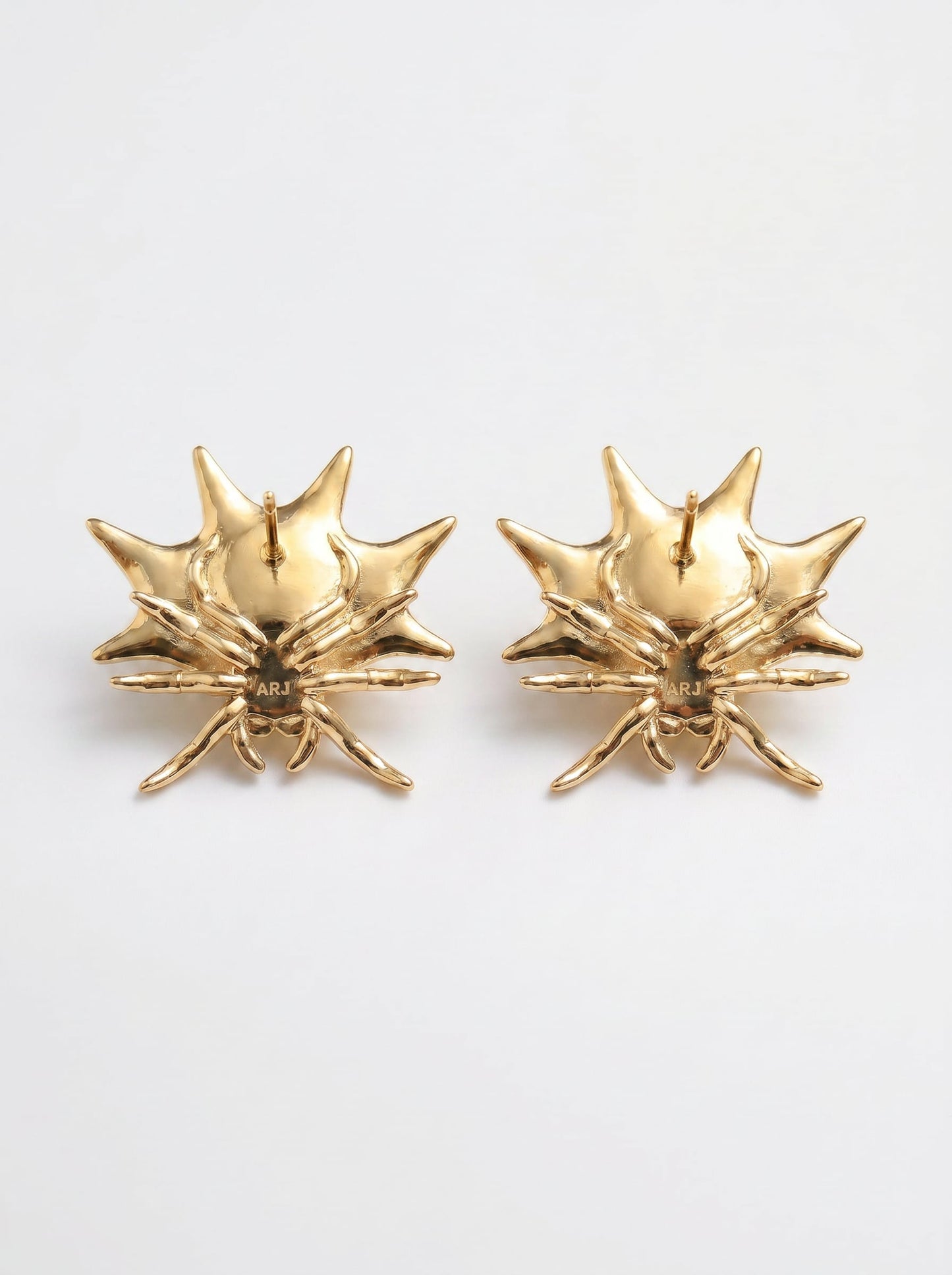 Spiny Orb‑Weaver Stud Earrings — Yellow & Black Edition