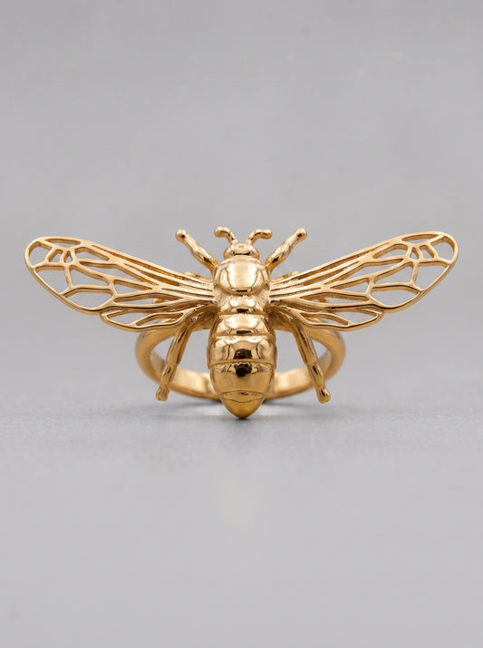 Bee Statement Ring | Sterling Silver or 14k gold plated Insect Jewelry