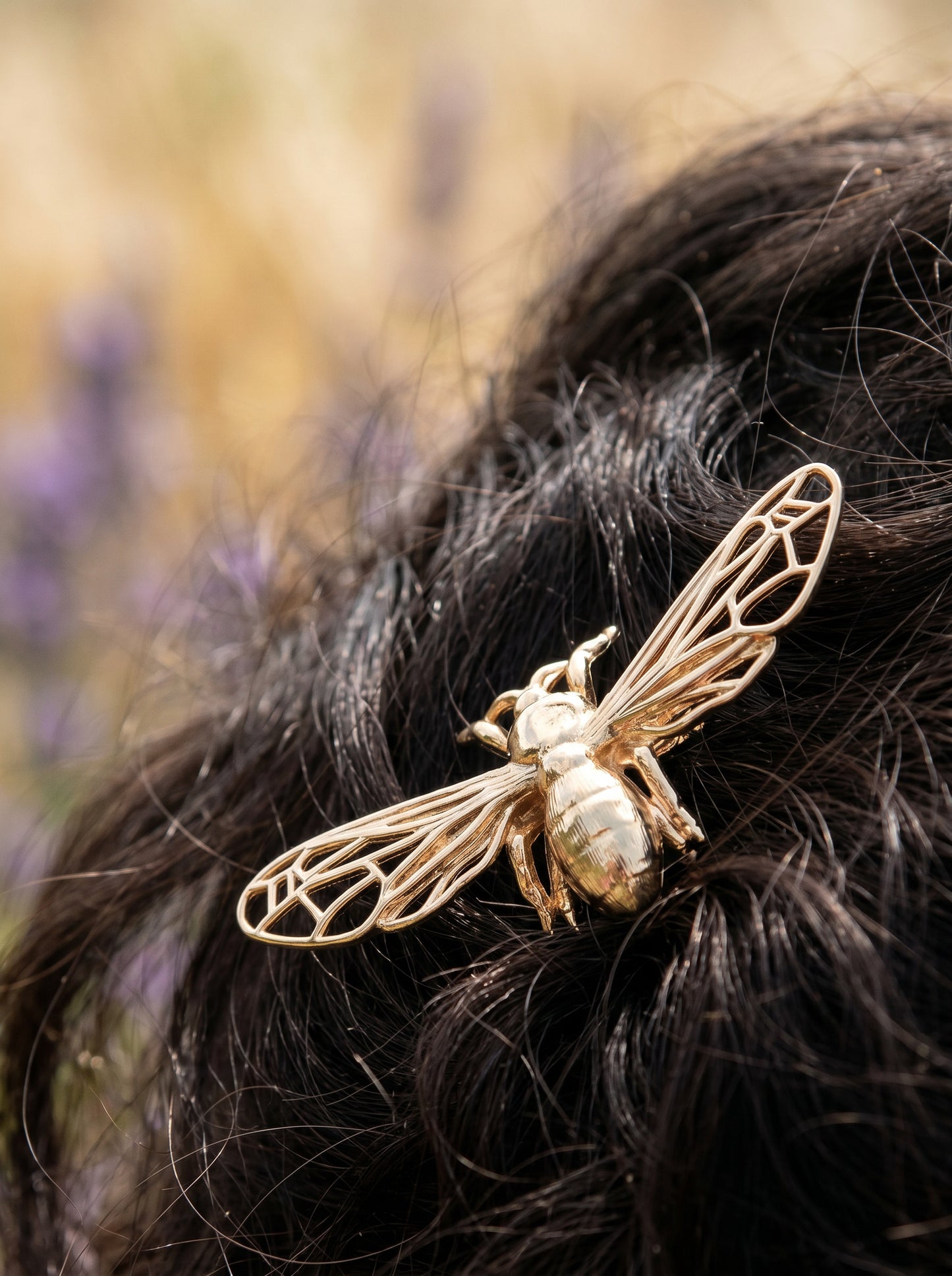 Bee Hair Pin – Gold Silver & Bronze | Handmade Sustainable Jewelry & Eco-Friendly Hair Accessory - Hair accessory