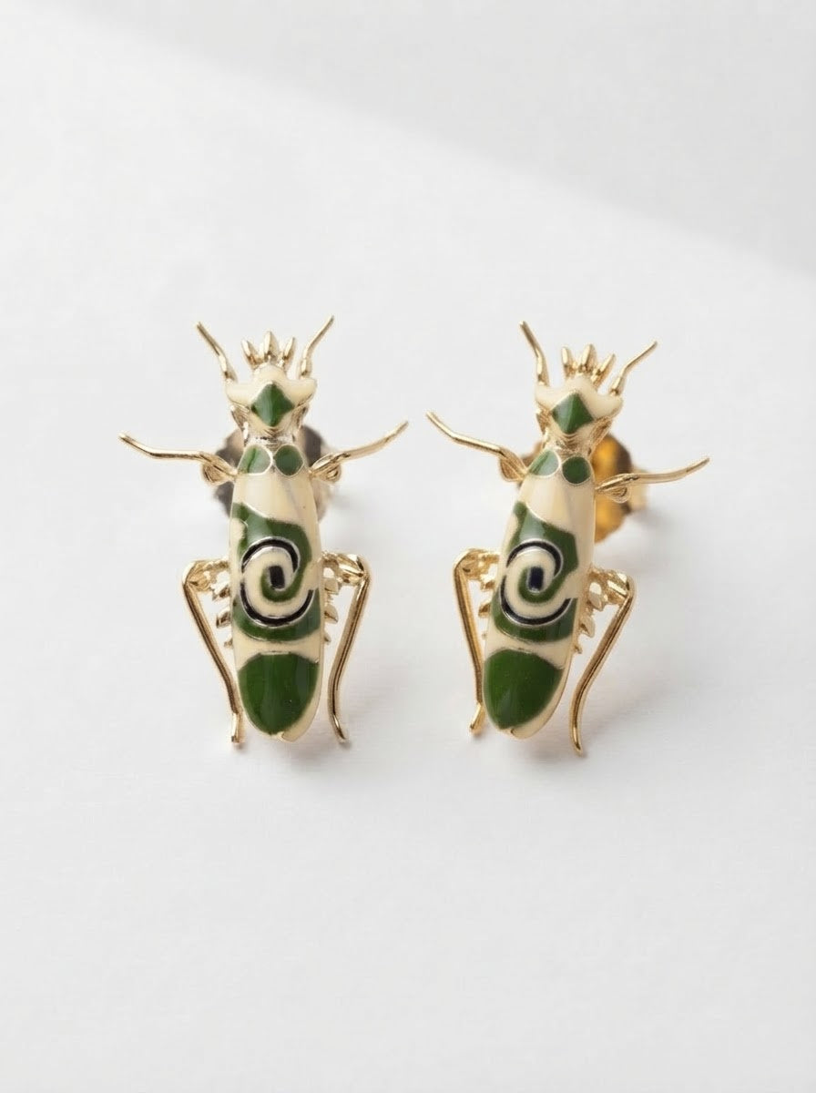 Spiny Flower Mantis Stud Earrings – Insect Jewelry