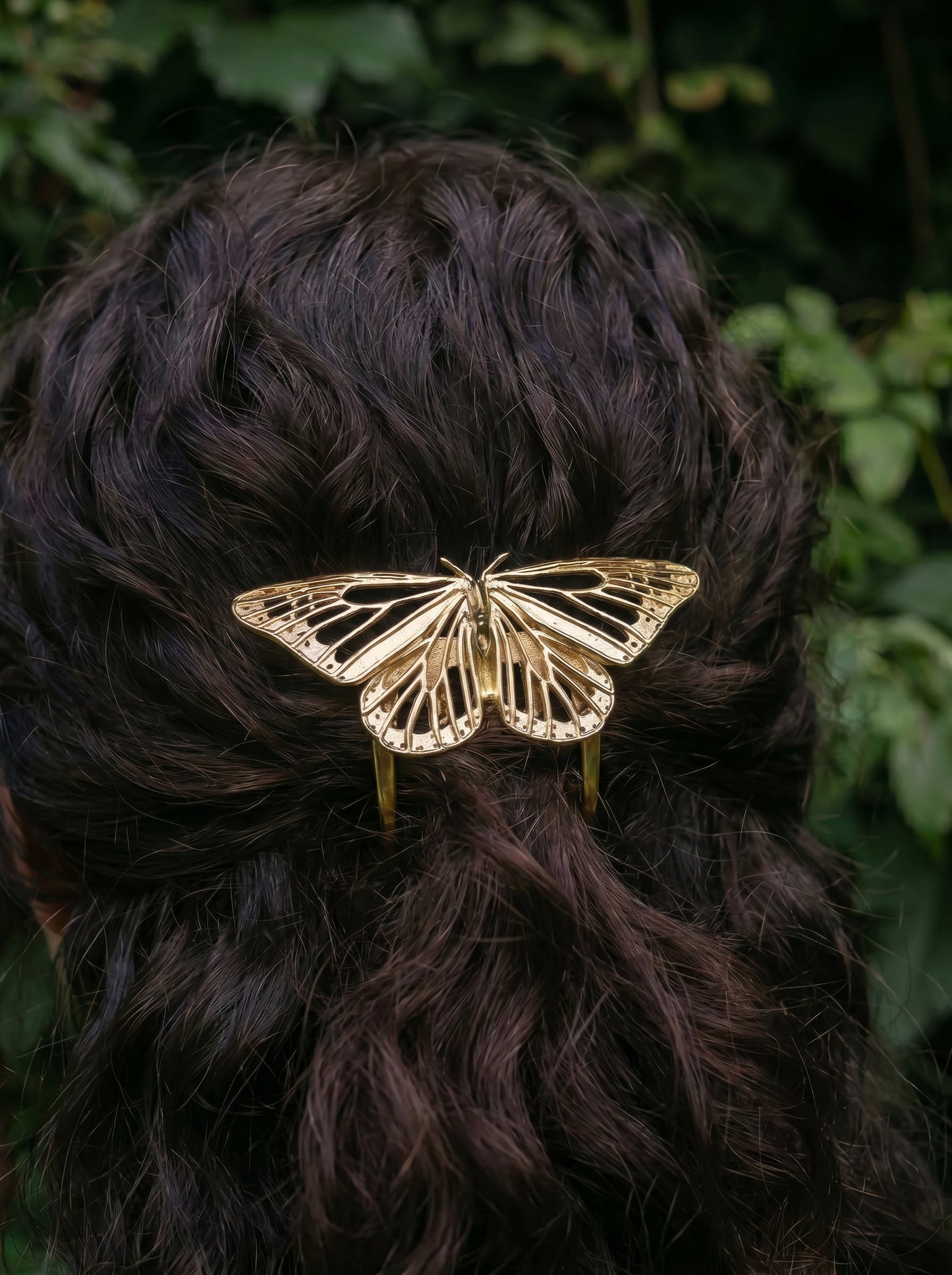 Monarch Butterfly Hair Comb – Handmade Nature-Inspired Jewelry in 14k Gold, Silver or Bronze