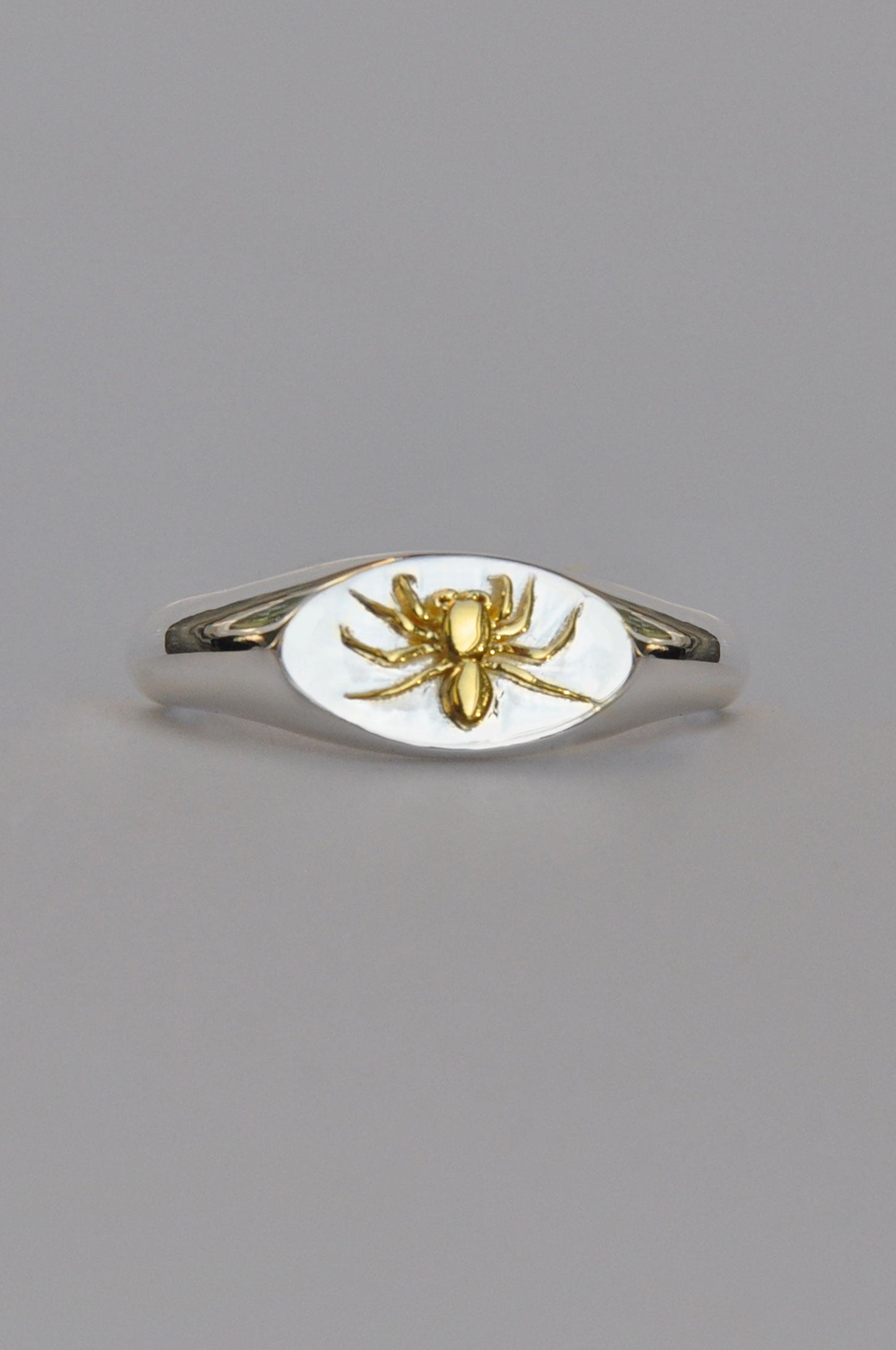 Virgo Bee Zodiac Signet Ring | Sterling Silver & Gold Plated
