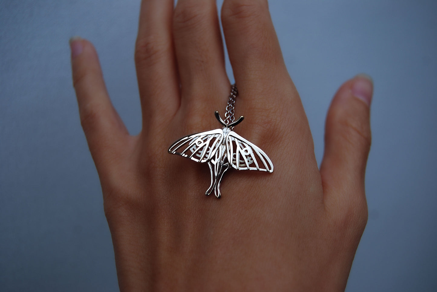 Dainity Luna Moth pendant