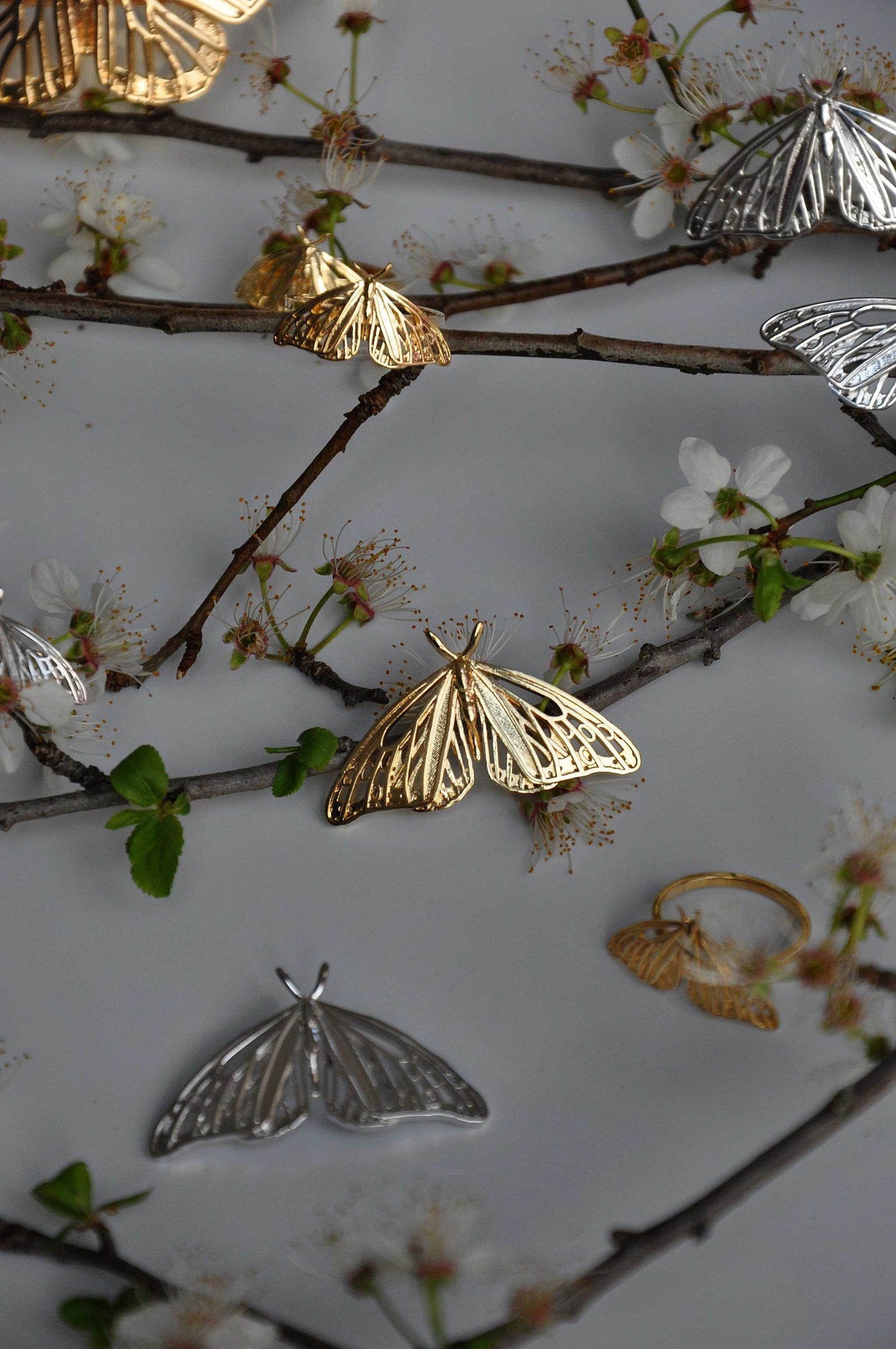 Handcrafted gold Monarch butterfly pendant with openwork design, nature-inspired jewelry without chain