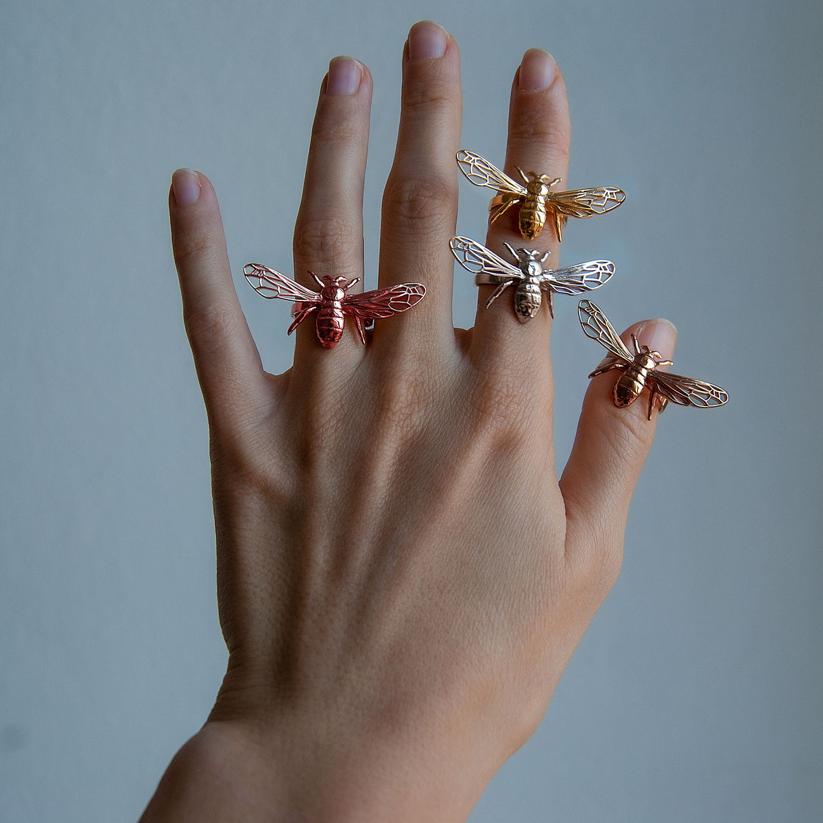 Bee Statement Ring | Sterling Silver or 14k gold plated Insect Jewelry