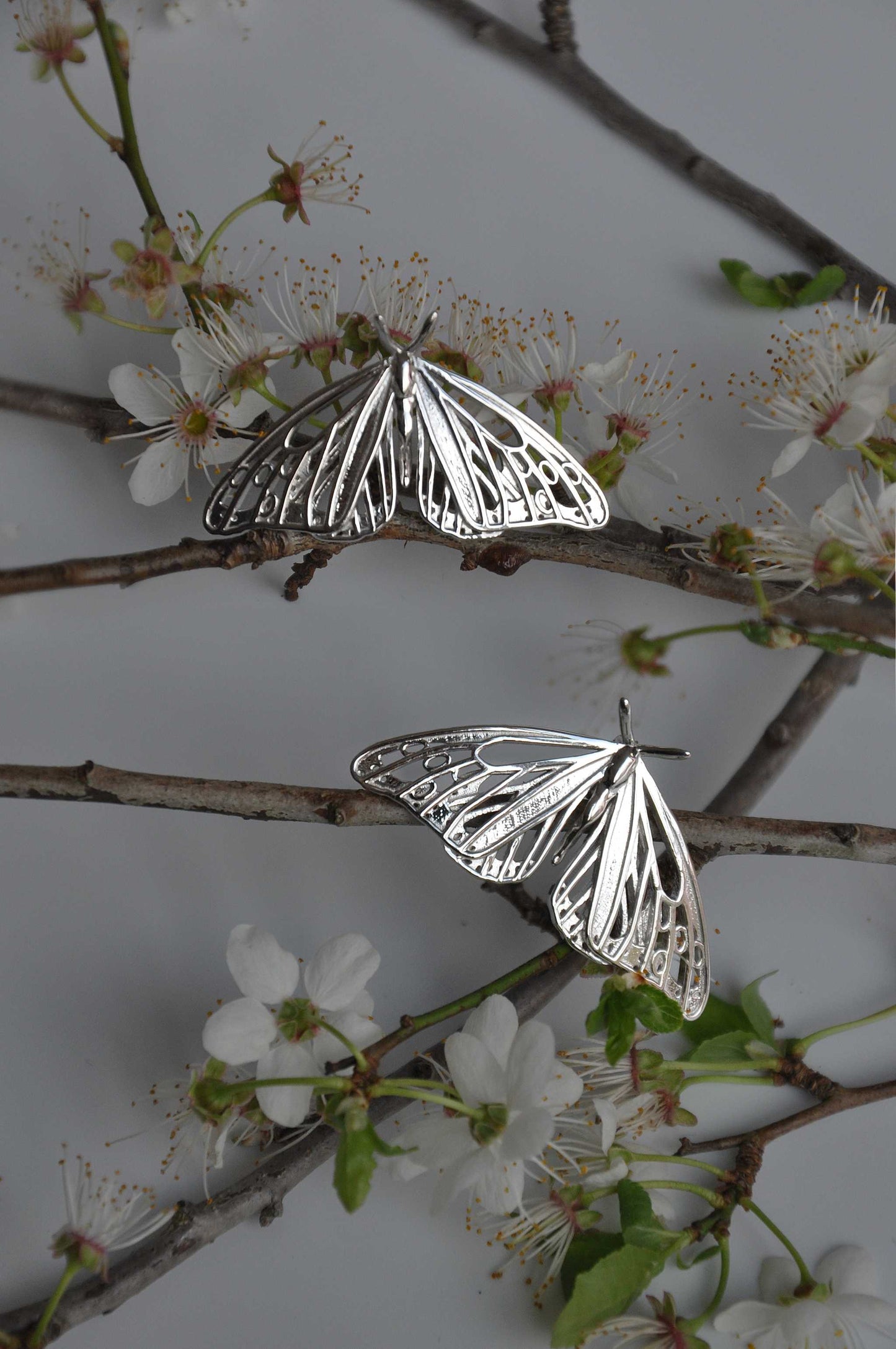 Handcrafted gold Monarch butterfly pendant with delicate openwork design, no chain included