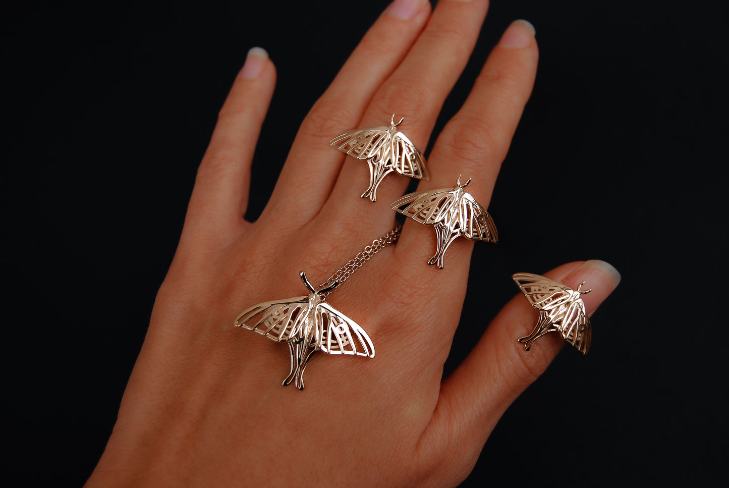 Dainity Luna Moth pendant