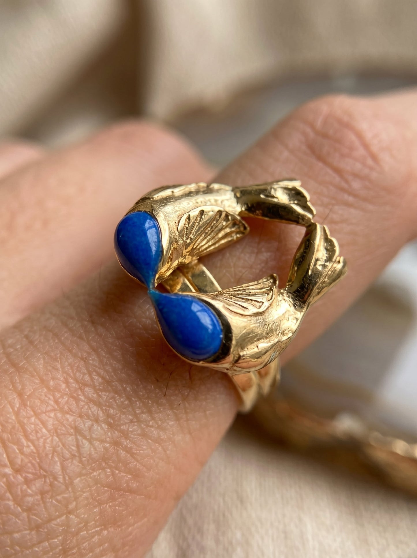 Splendid Fairy Wren Stacking Rings — Sterling Silver with Hand‑Applied Enamel