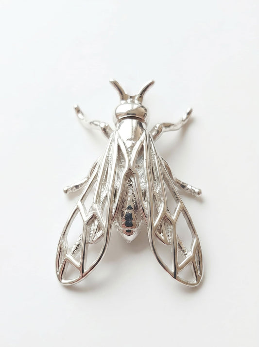 Sterling Silver Wasp Earrings  pendant – Handmade Insect Jewelry