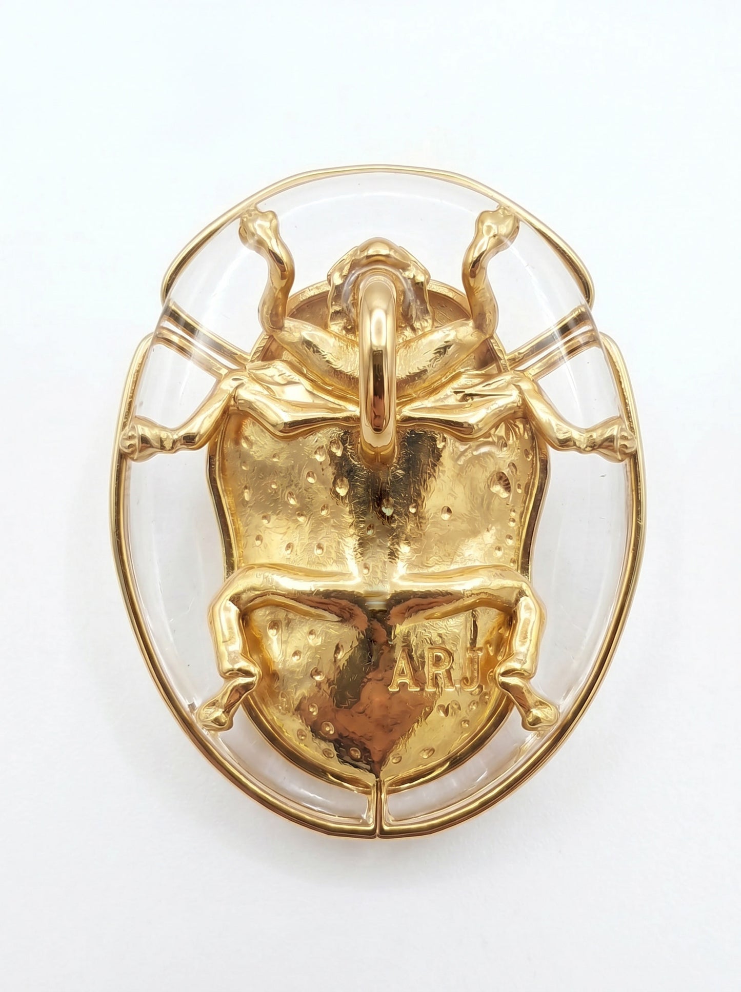 Tortoise Beetle Pendant — Plique‑à‑Jour Enamel in Sterling Silver or 14k Gold‑Plated