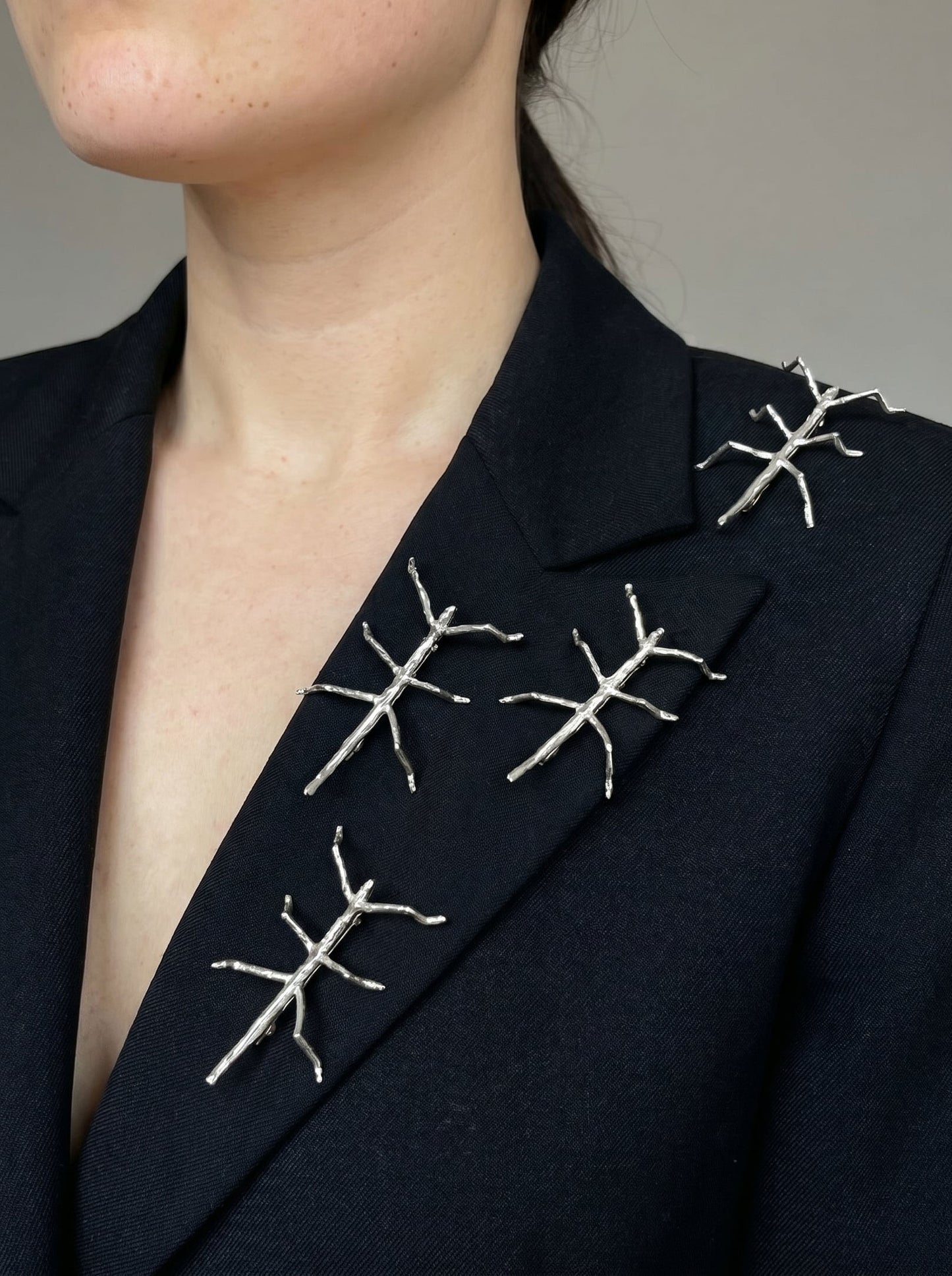 Sterling Silver Stick Insect Brooch – Bug Jewelry Pin