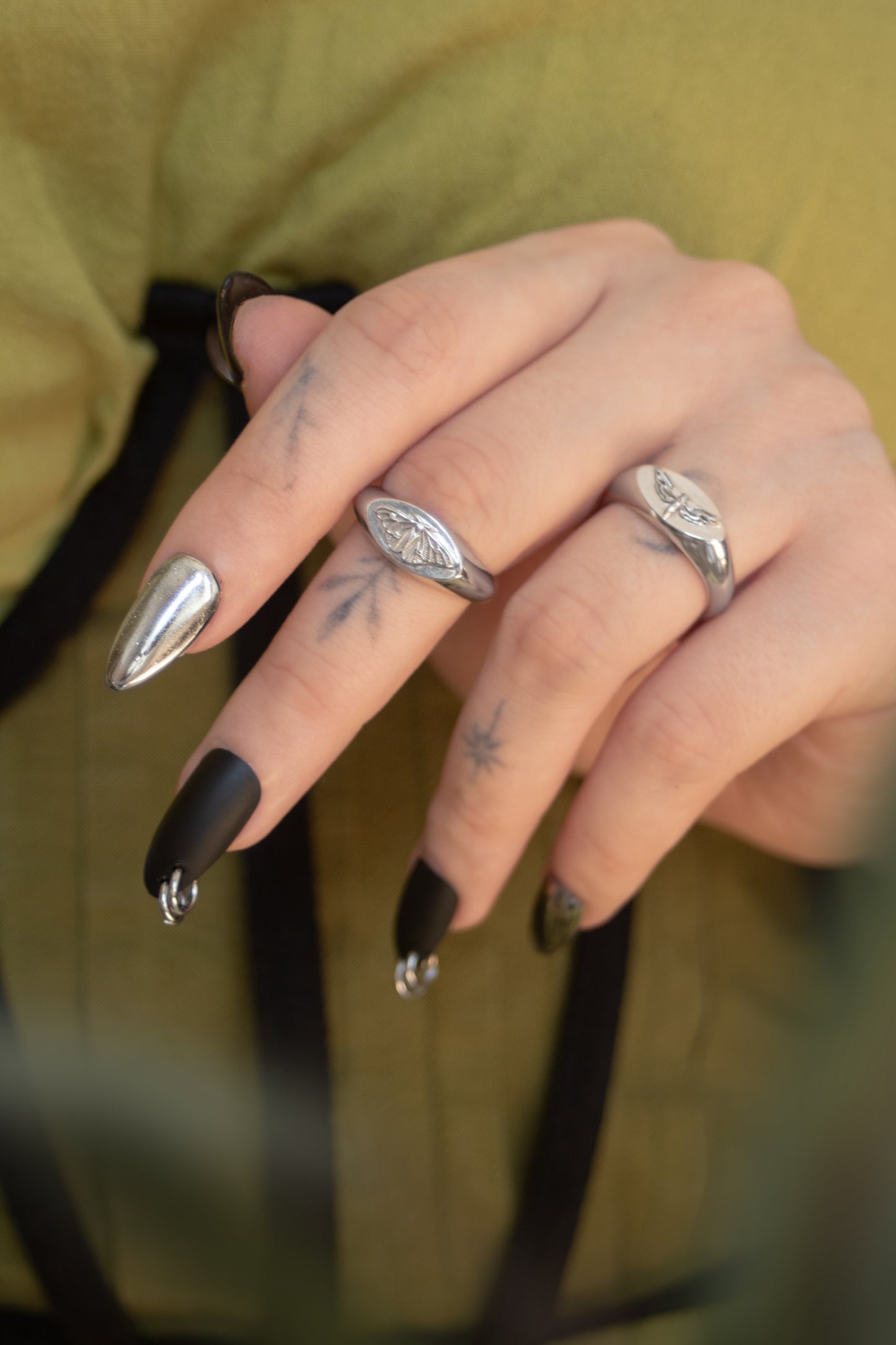 Ghostly Silkmoth Signet Ring