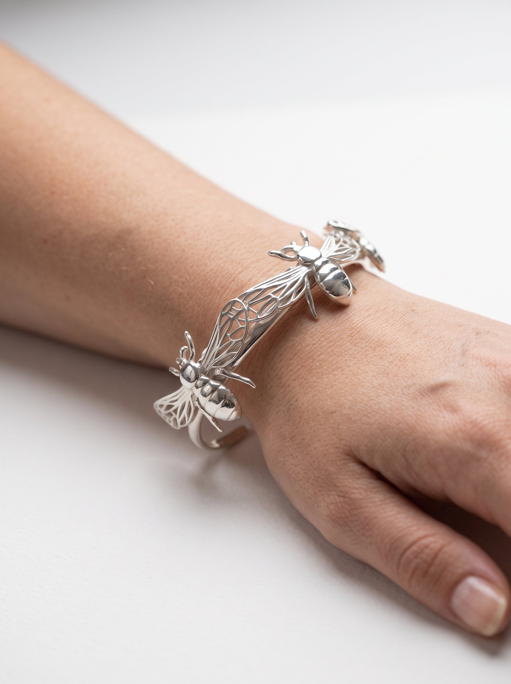 Bee Bracelet – Handcrafted Bumble Bee Jewelry in Sterling Silver or Gold - Bracelets