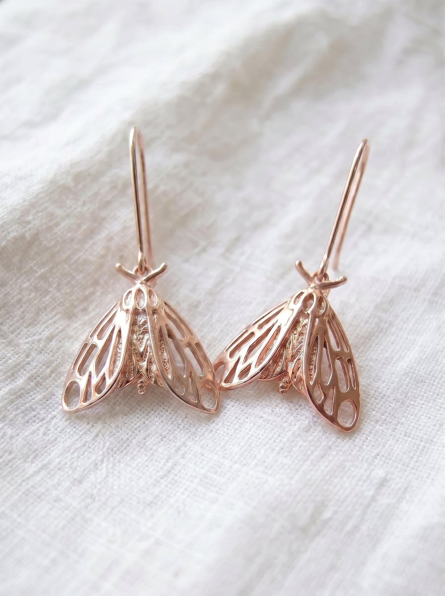 Tiger Moth Earrings – Hand‑Finished Nature Jewelry