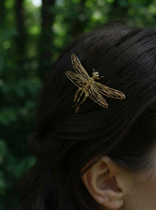 Dragonfly Hair Pin — Gold, Rose Gold, Silver & Bronze Finishes