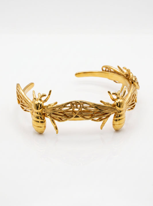 Bee Bracelet – Handcrafted Bumble Bee Jewelry in Sterling Silver or Gold