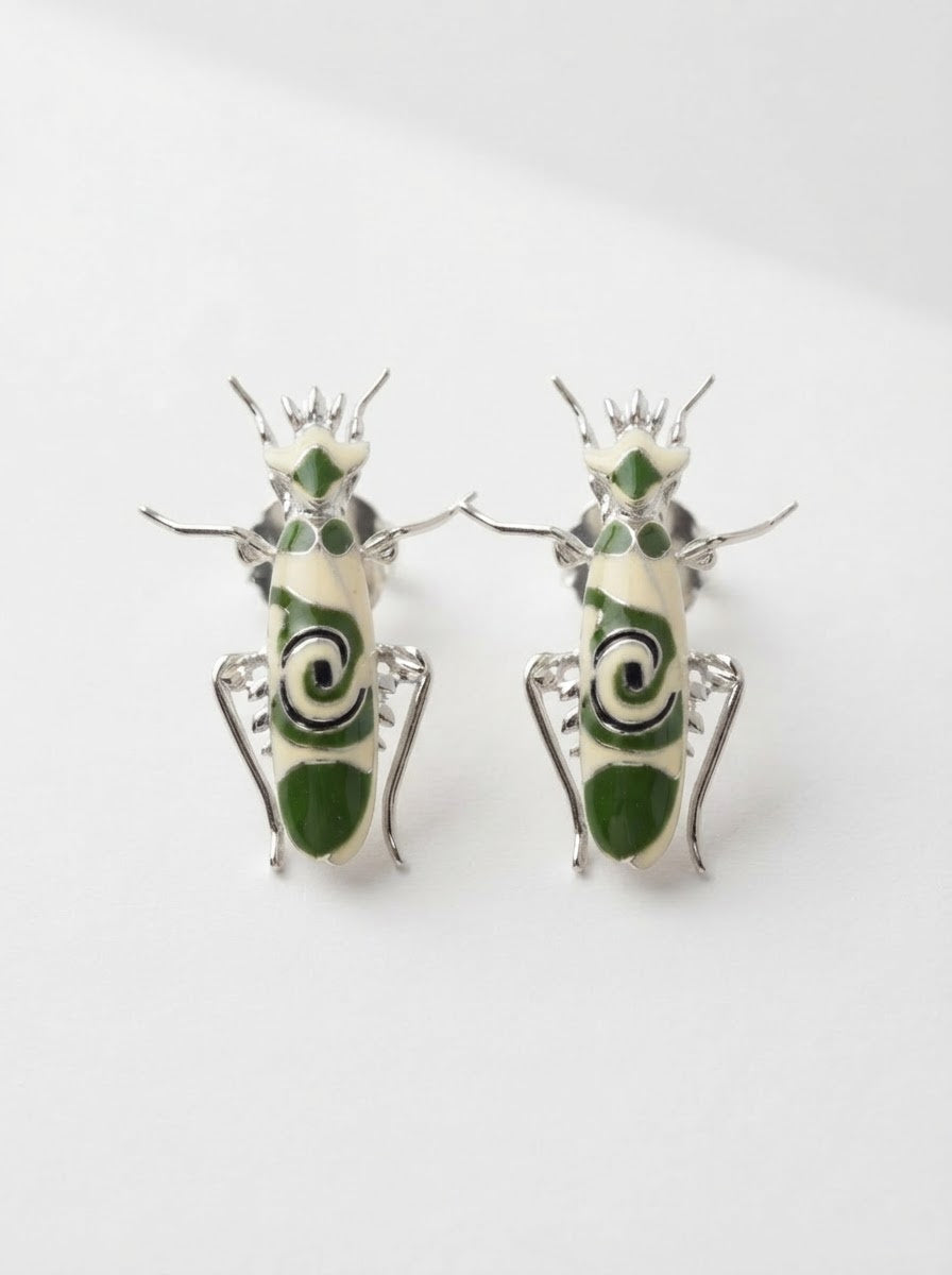 Spiny Flower Mantis Stud Earrings – Insect Jewelry