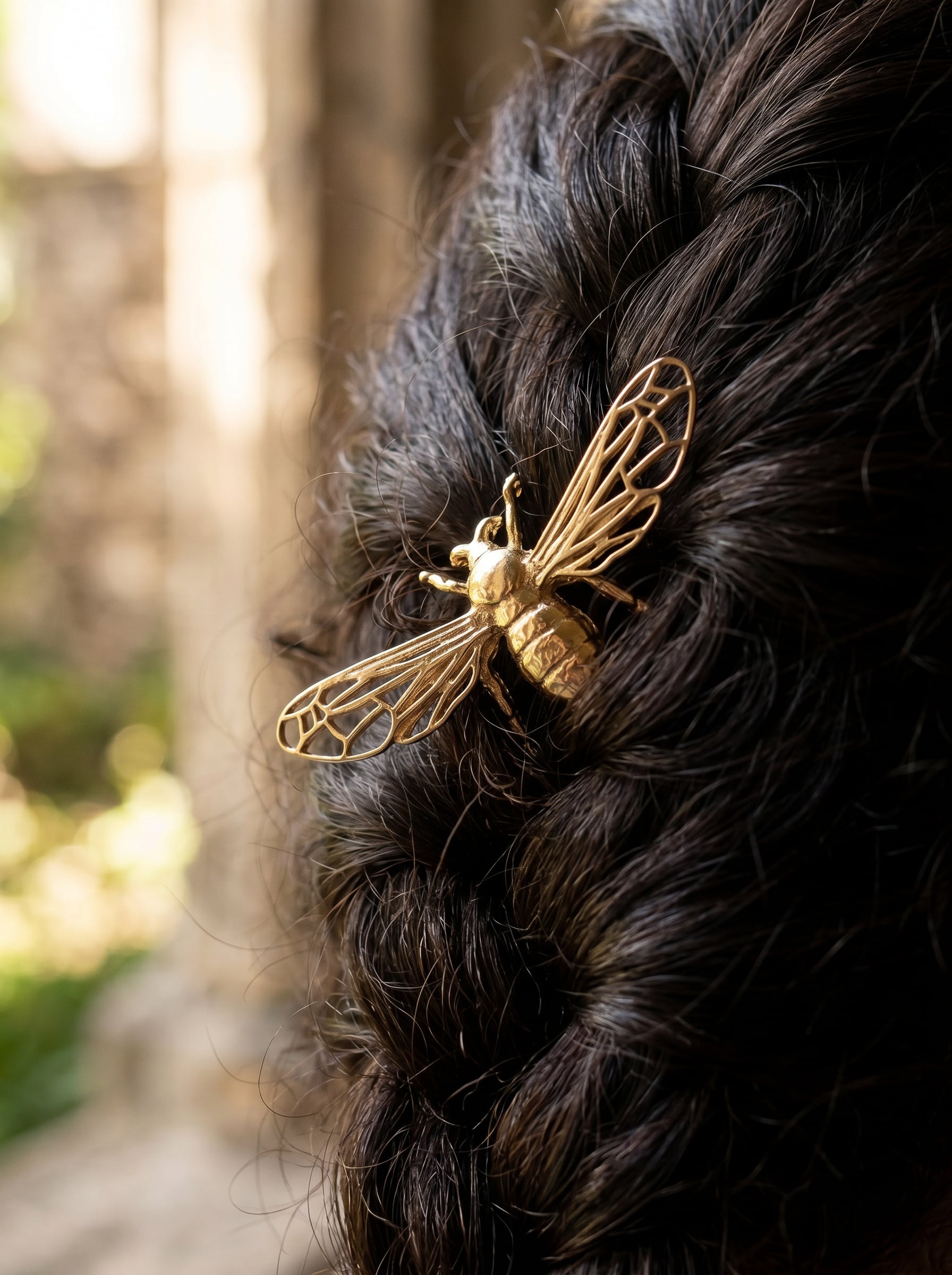 Bee Hair Pin – Gold Silver & Bronze | Handmade Sustainable Jewelry & Eco-Friendly Hair Accessory - Hair accessory